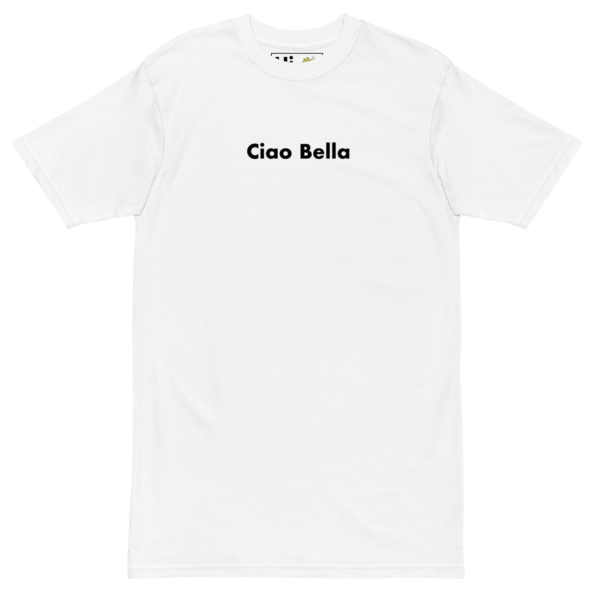 Hi Ciao Bella Italian Greeting Tee in white