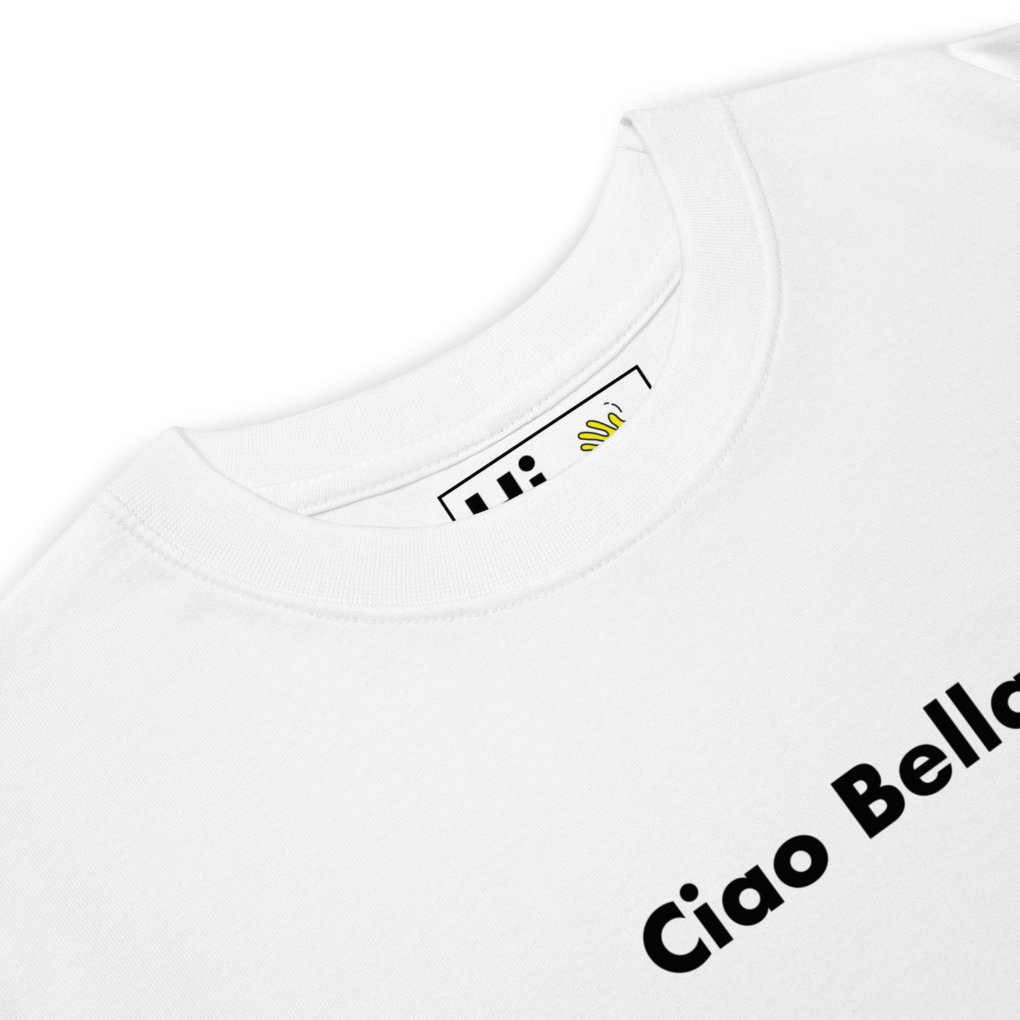 Hi Ciao Bella Italian Greeting Tee in white front