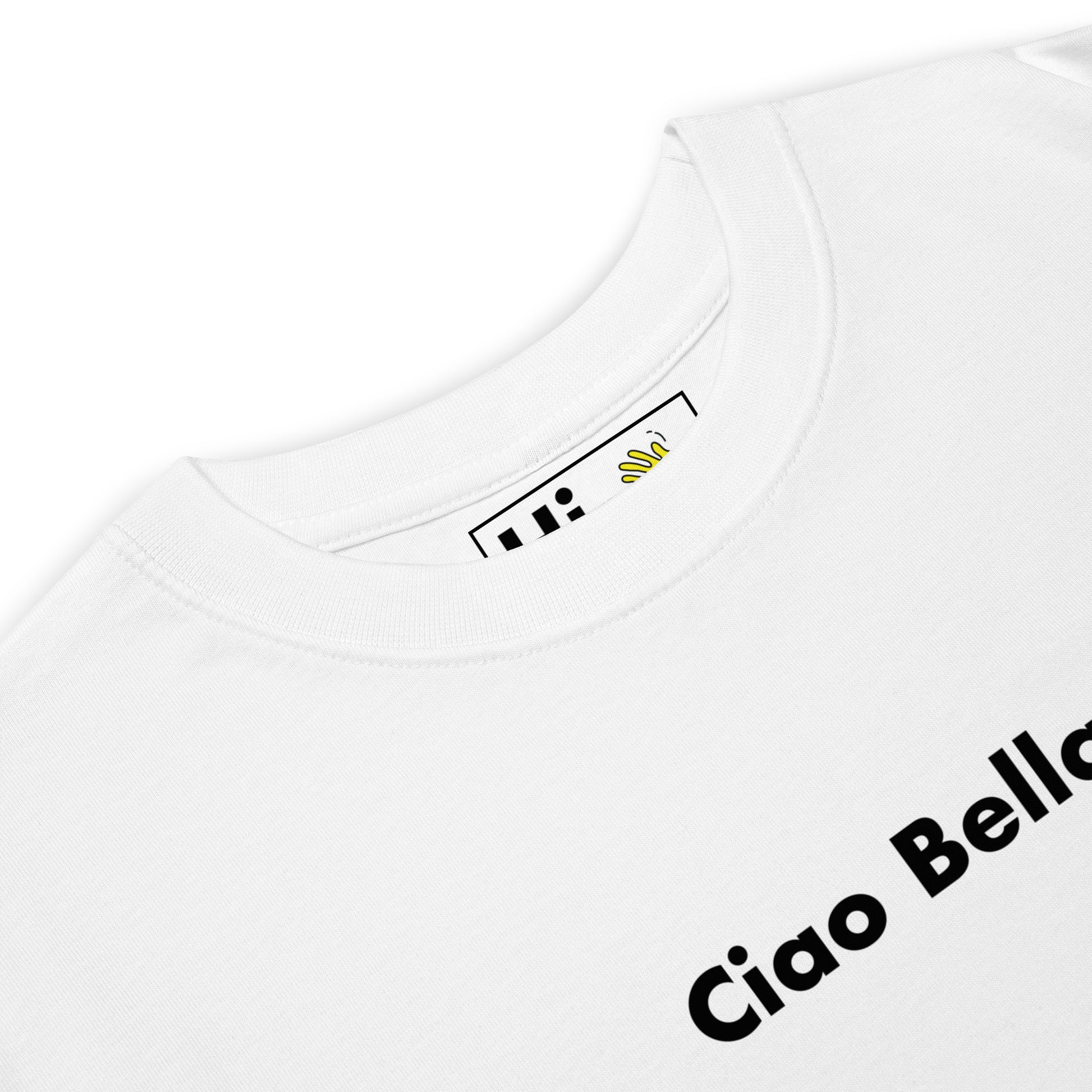 Hi Ciao Bella Italian Greeting Tee in white front