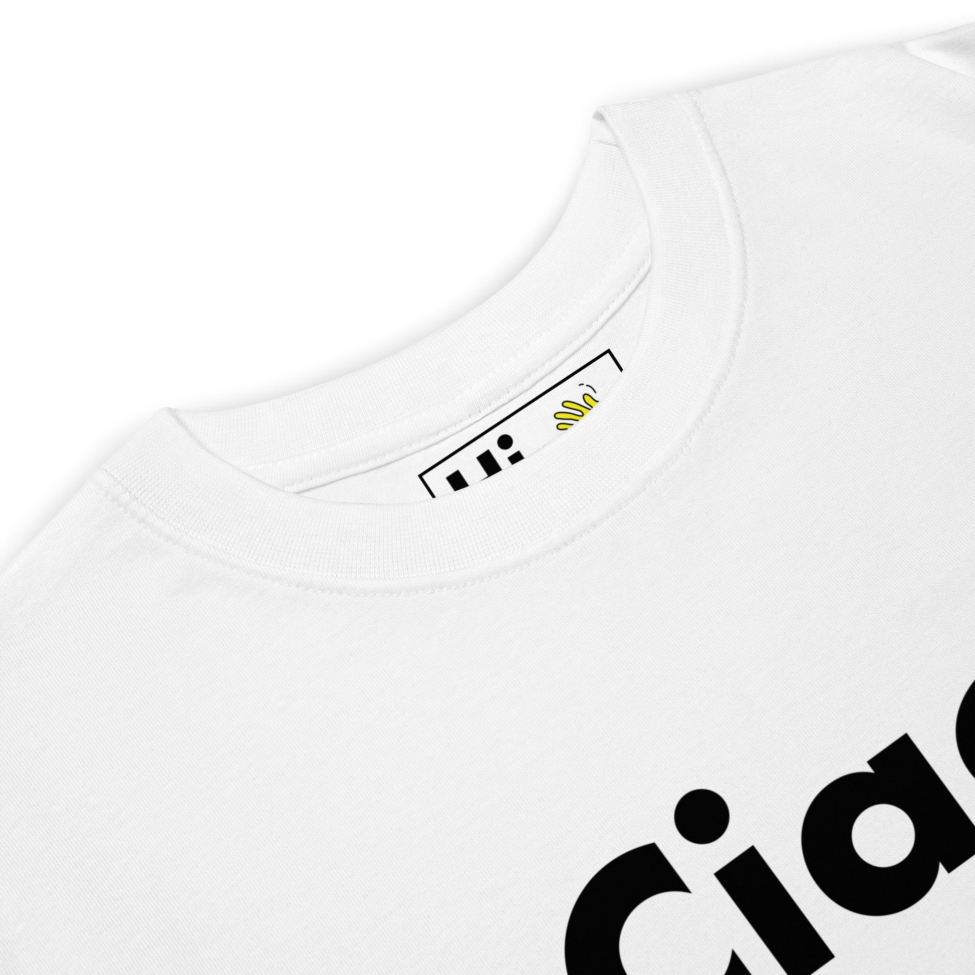 Hi Ciao Italian Greeting t shirt in white front detail