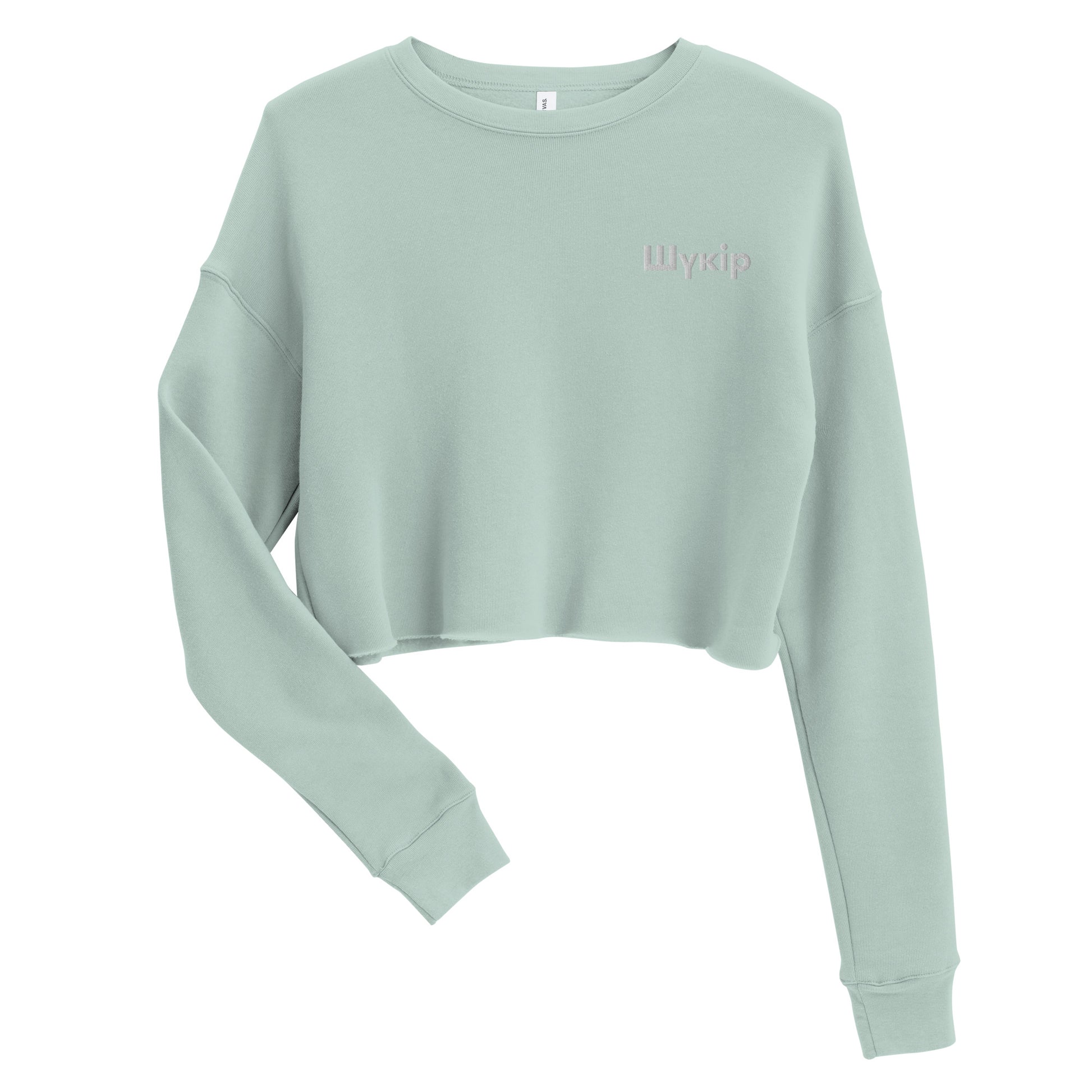 Hi Cropped Sweatshirt from Happy interactions in Mint — Kazakhstan phrase