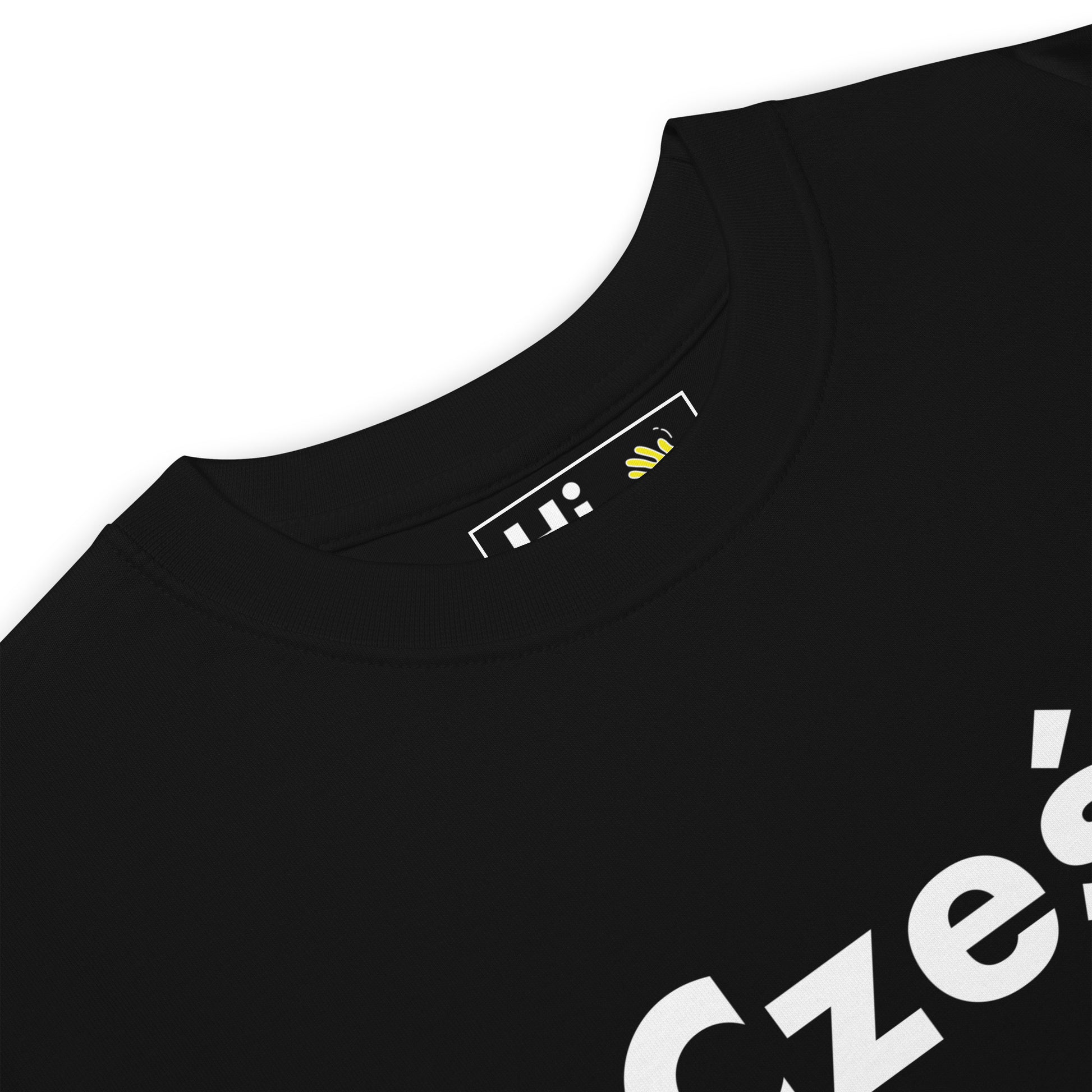 Hi Czesc Polish Greeting T shirt in black front