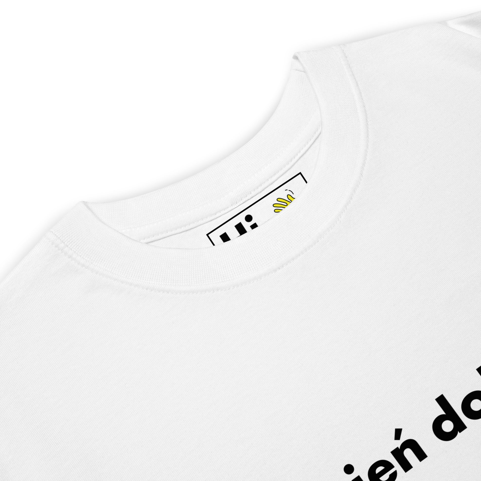 Hi Dzień dobry Polish Greeting t shirt in white front detail