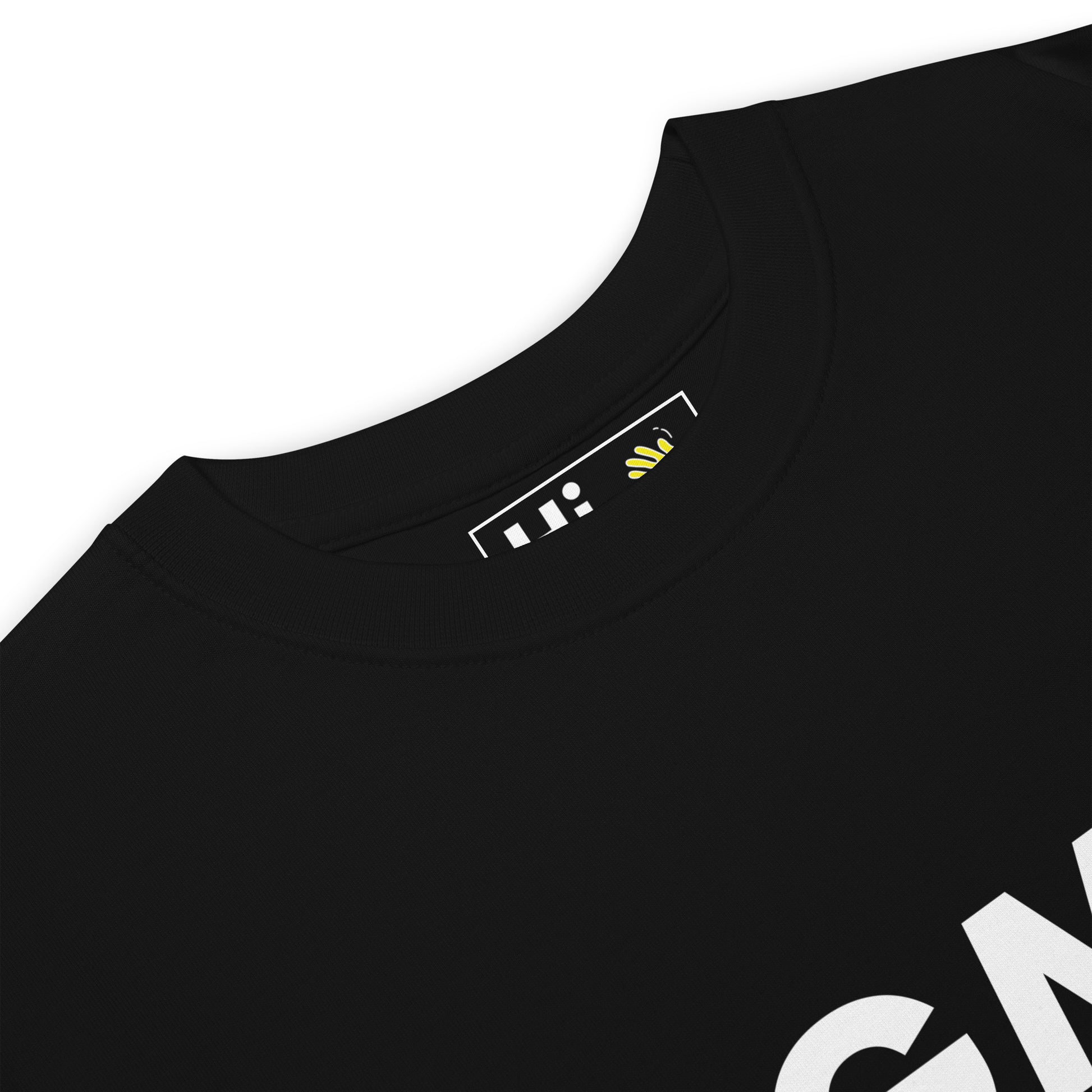 Hi GM Good Morning Internet Lingo Greeting T shirt in black front