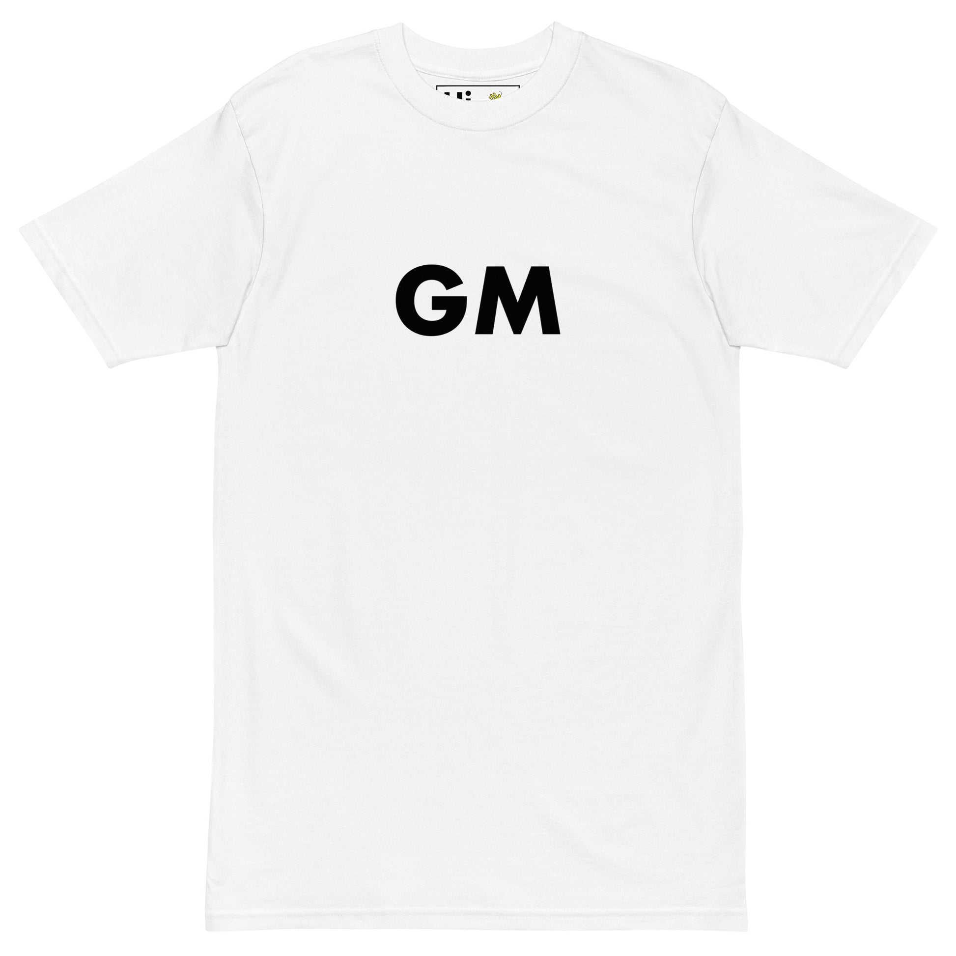 Hi GM Good Morning Internet Lingo Greeting T shirt in white
