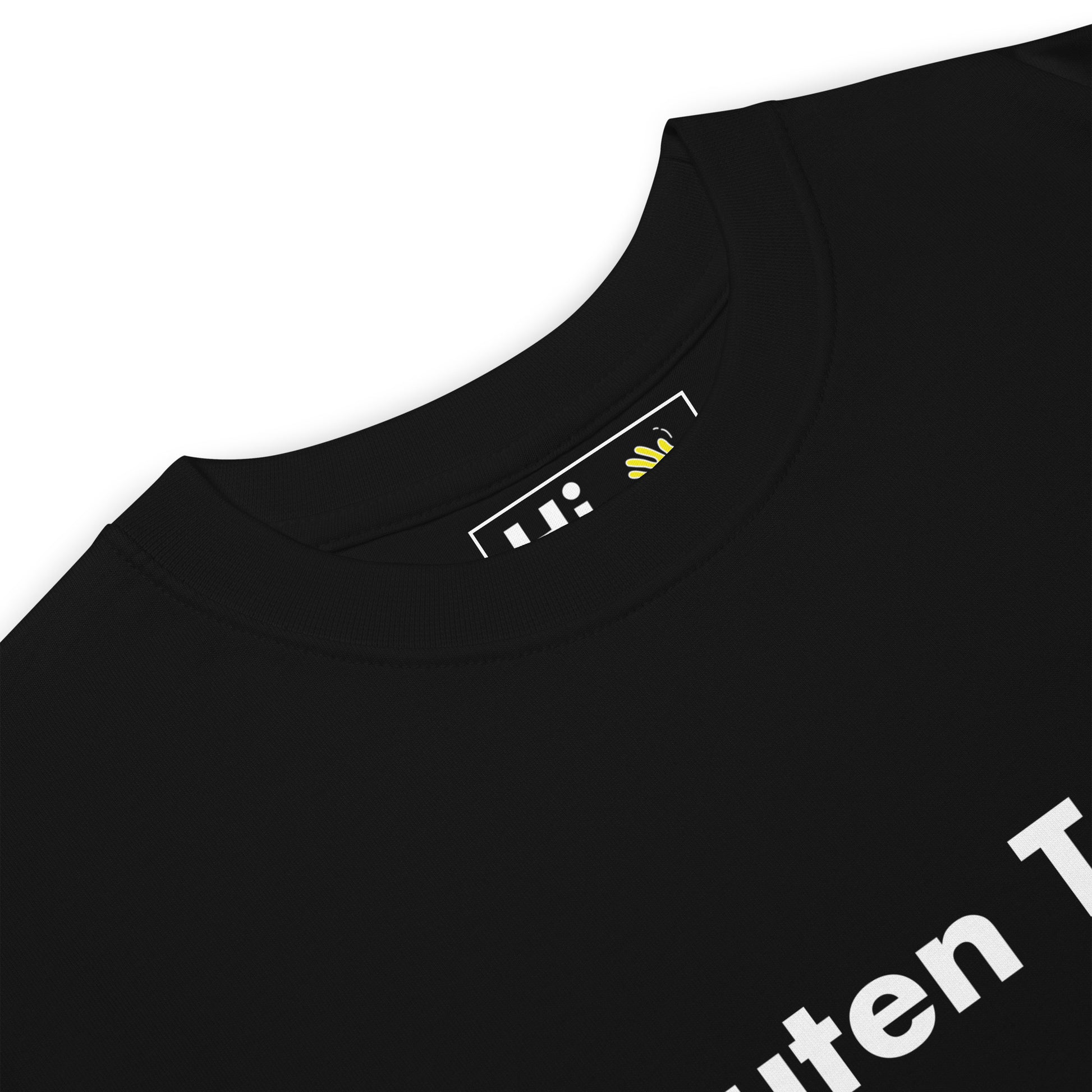 Hi Guten Tag German Good day Greeting t shirt in black front detail