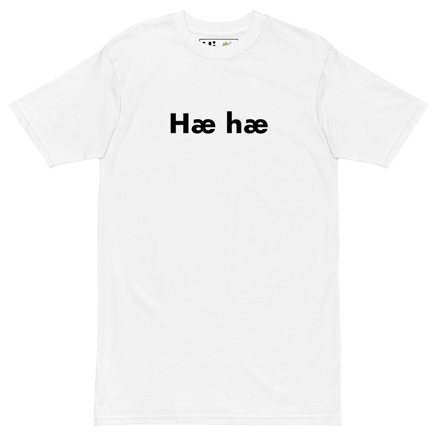 Hi Hæ hæ Icelandic Greeting T shirt in white