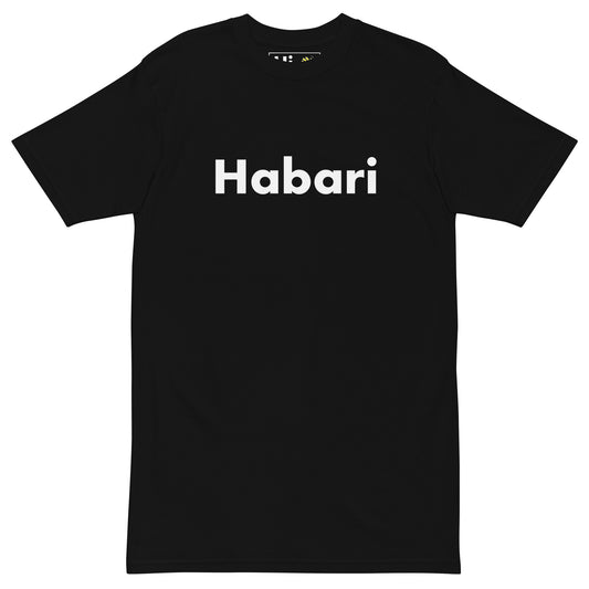 Hi Habari Swahili Greeting T shirt in black