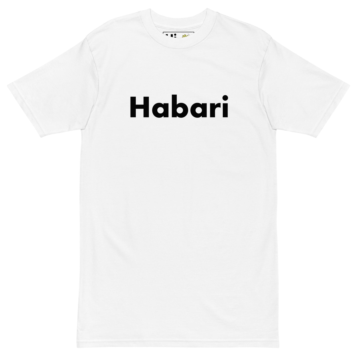 Hi Habari Swahili Greeting T shirt in white