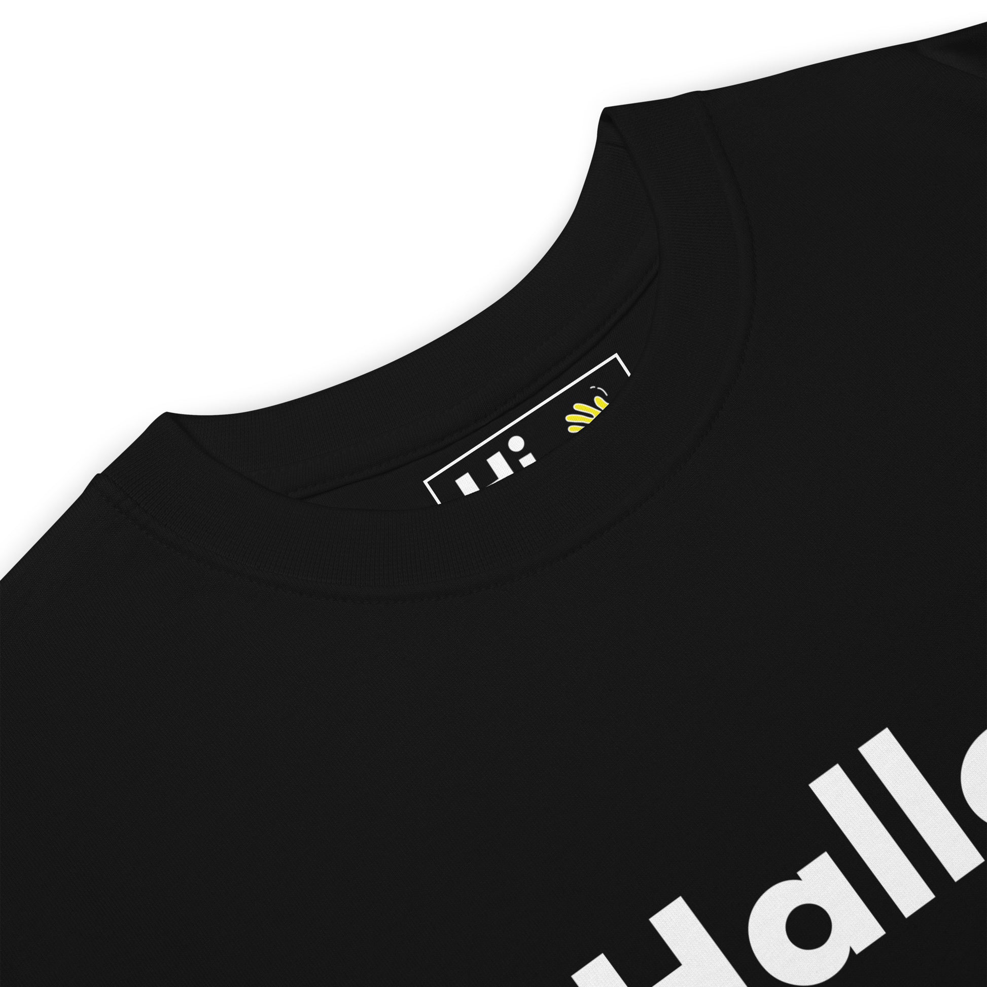 Hi Halløj Danish Fun Greeting T shirt in black front