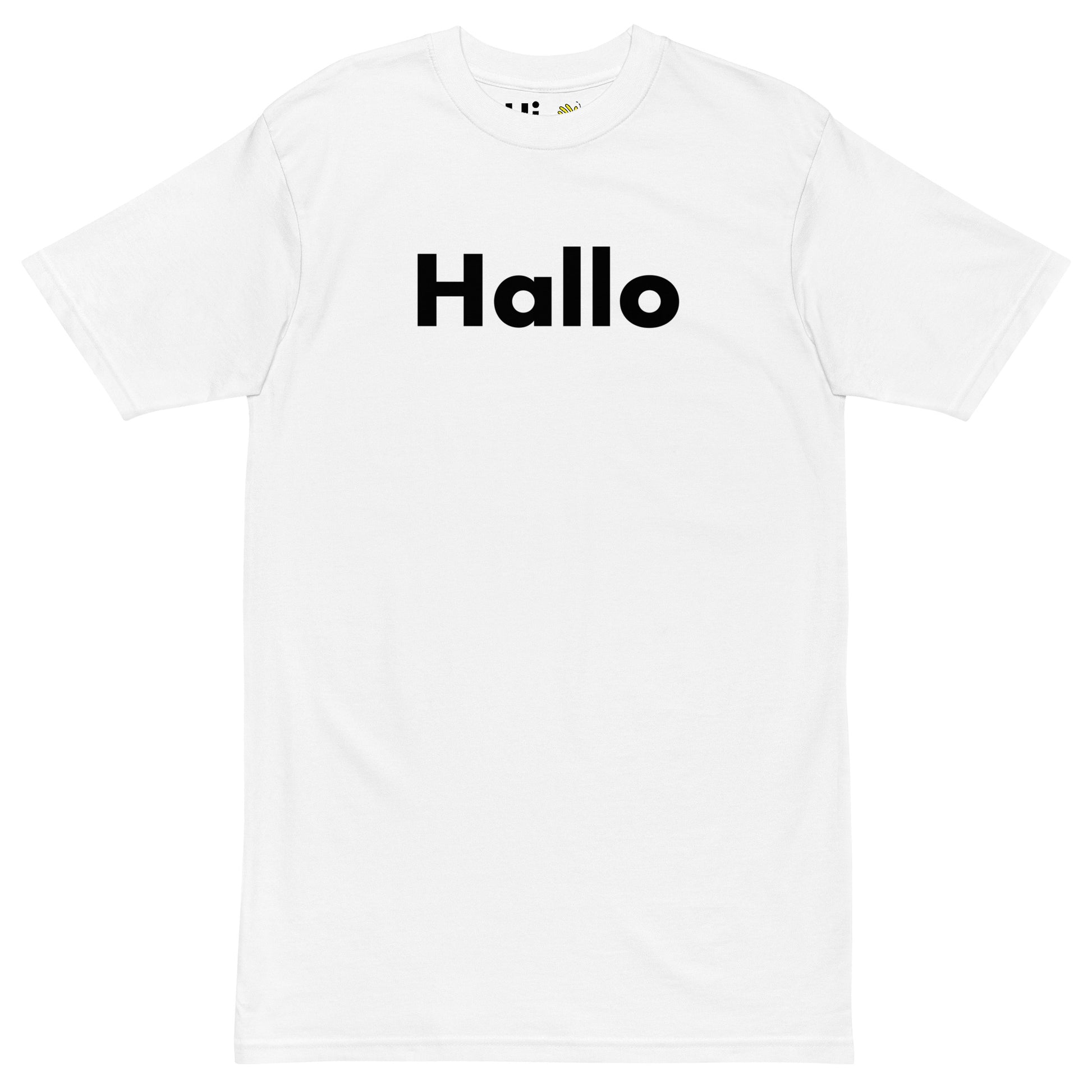 Hi Hallo German Greeting T shirt in white