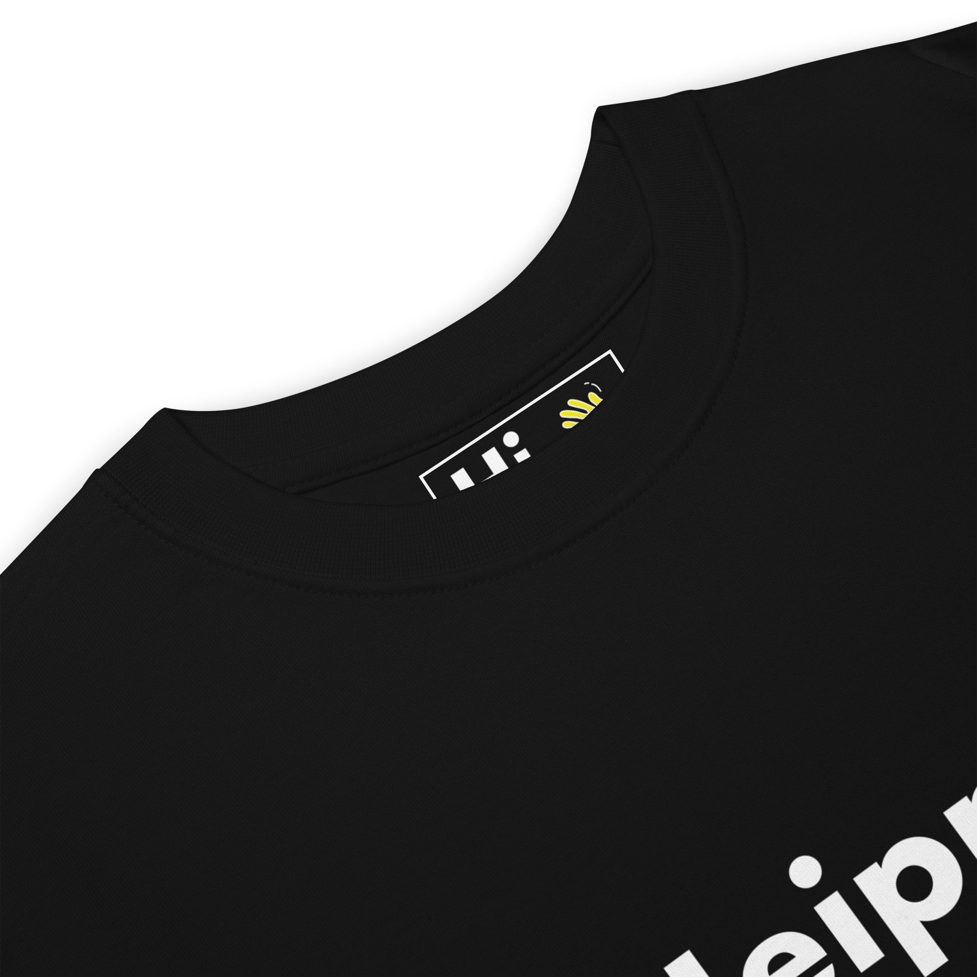 Hi Heippa Finnish Greeting T shirt in black front detail