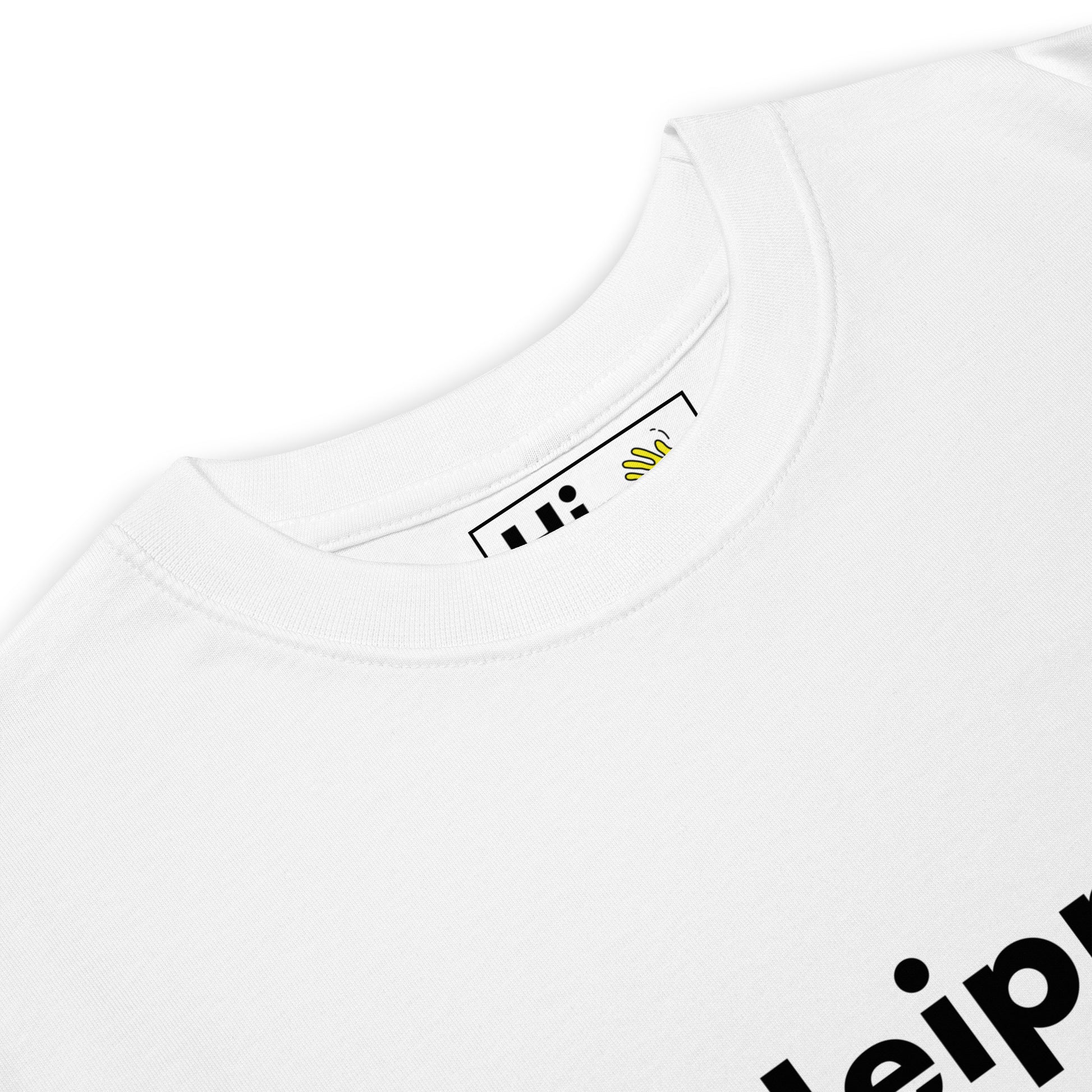 Hi Heippa Finnish Greeting T shirt in white front detail