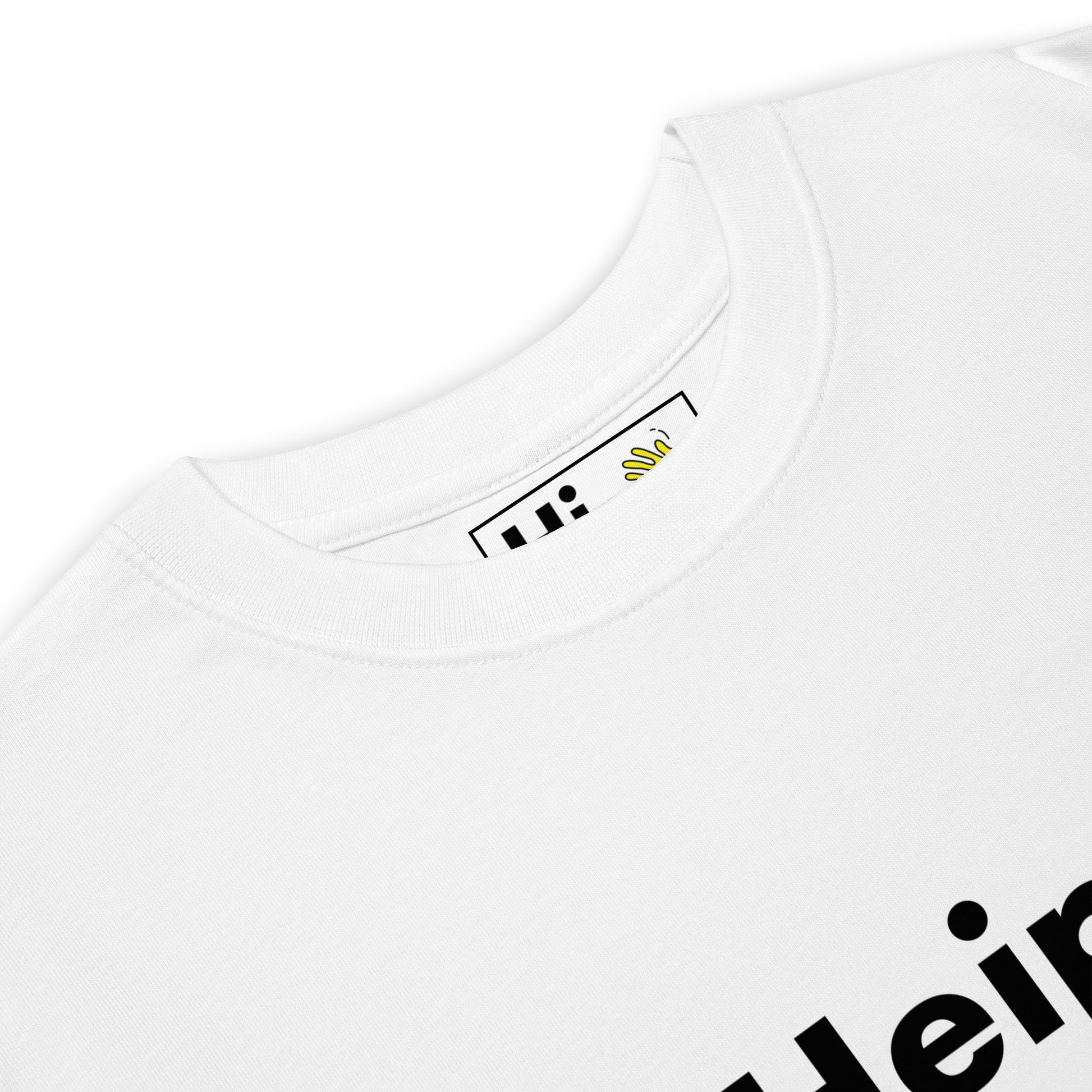 Hi Heips Finnish Greeting T shirt in white front detail