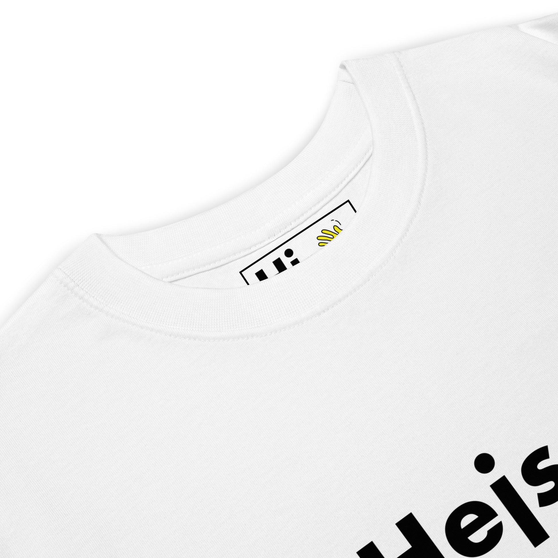Hi Hejsa Danish Greeting T Shirt in white front detail