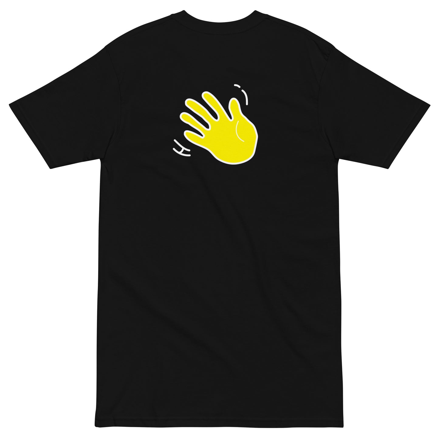 Hi Hello Darlin Tee in black back with Hi waving hand emoji