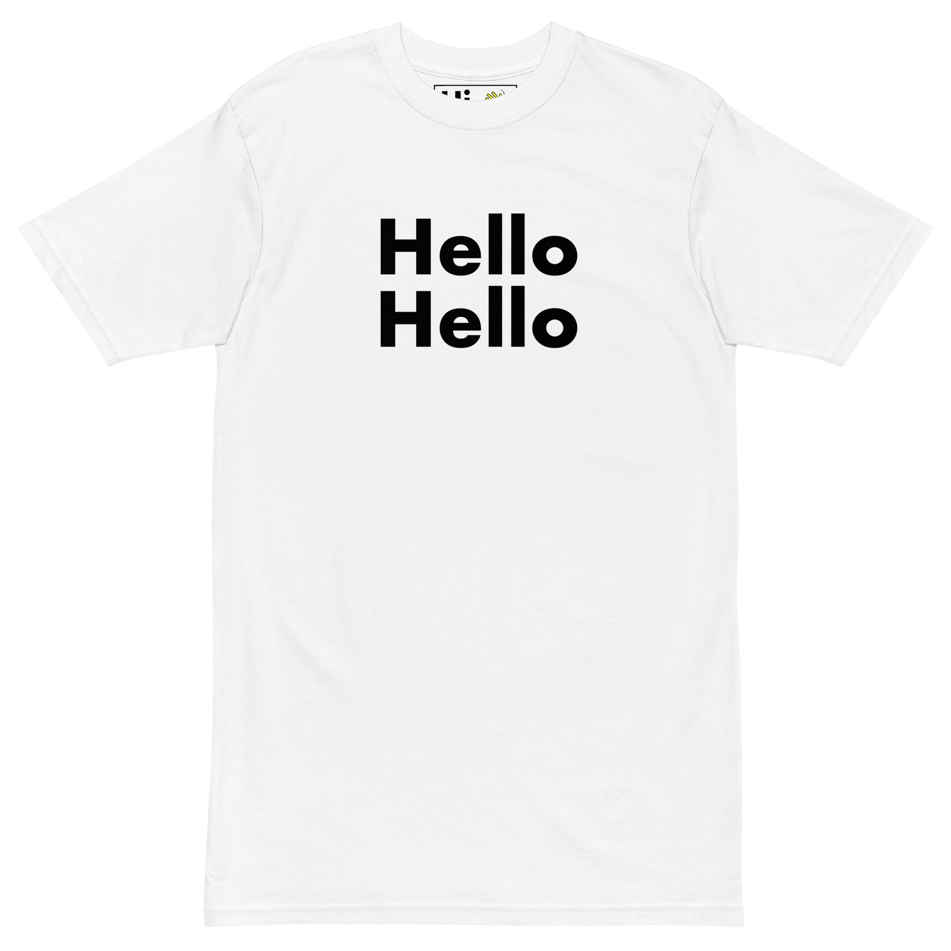 Hi Hello Hello Friendly Greeting T shirt in white
