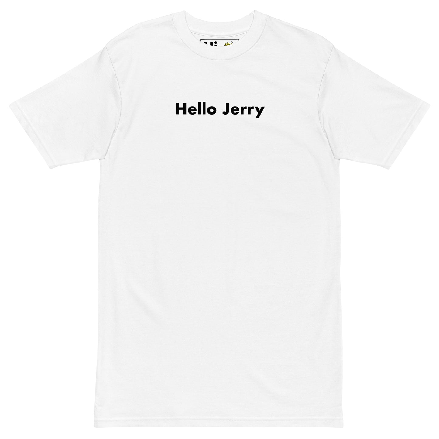 Hi Hello Jerry Seinfeld Greet Tee in white