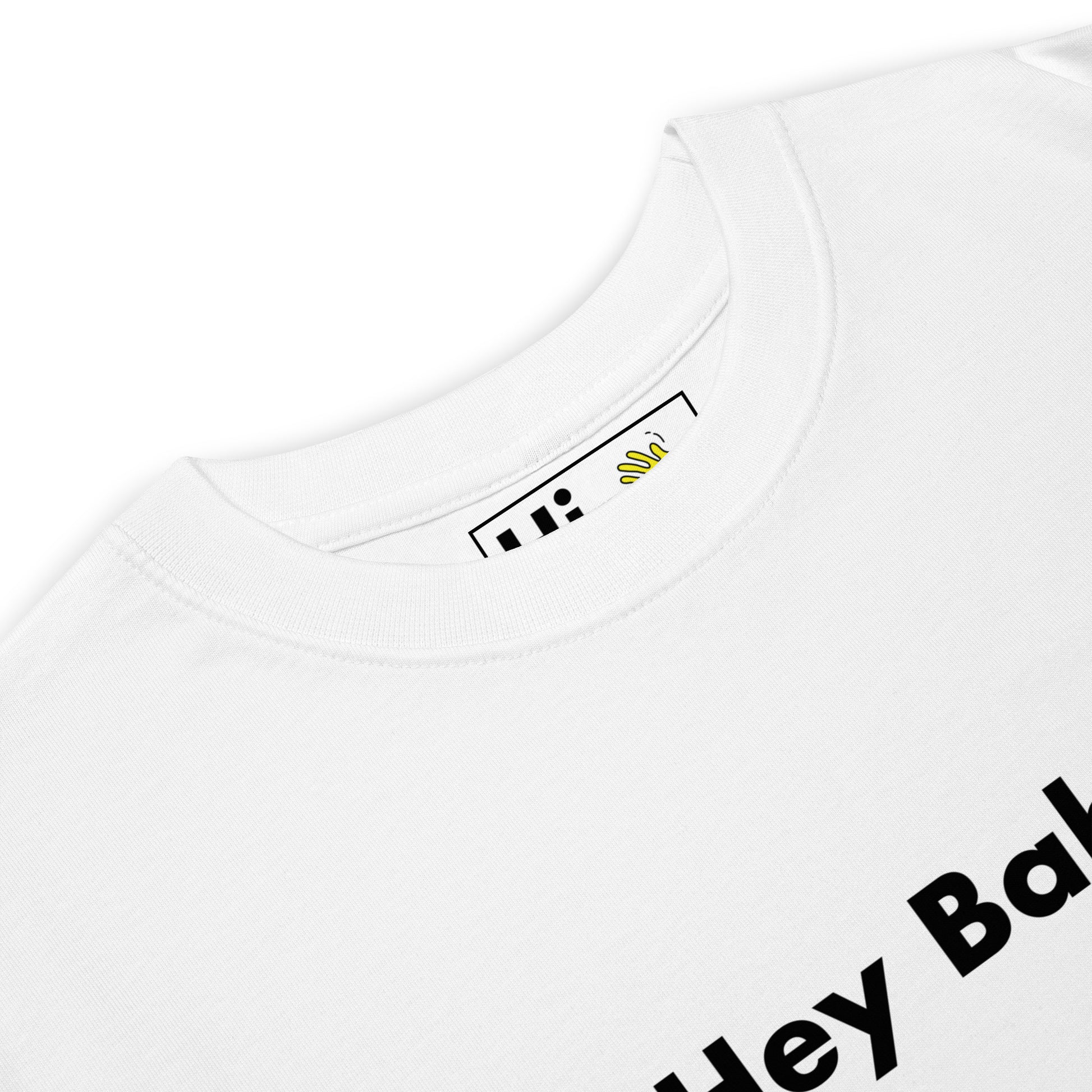 Hi Hey Babe Greet Tee Shirt in white front detail