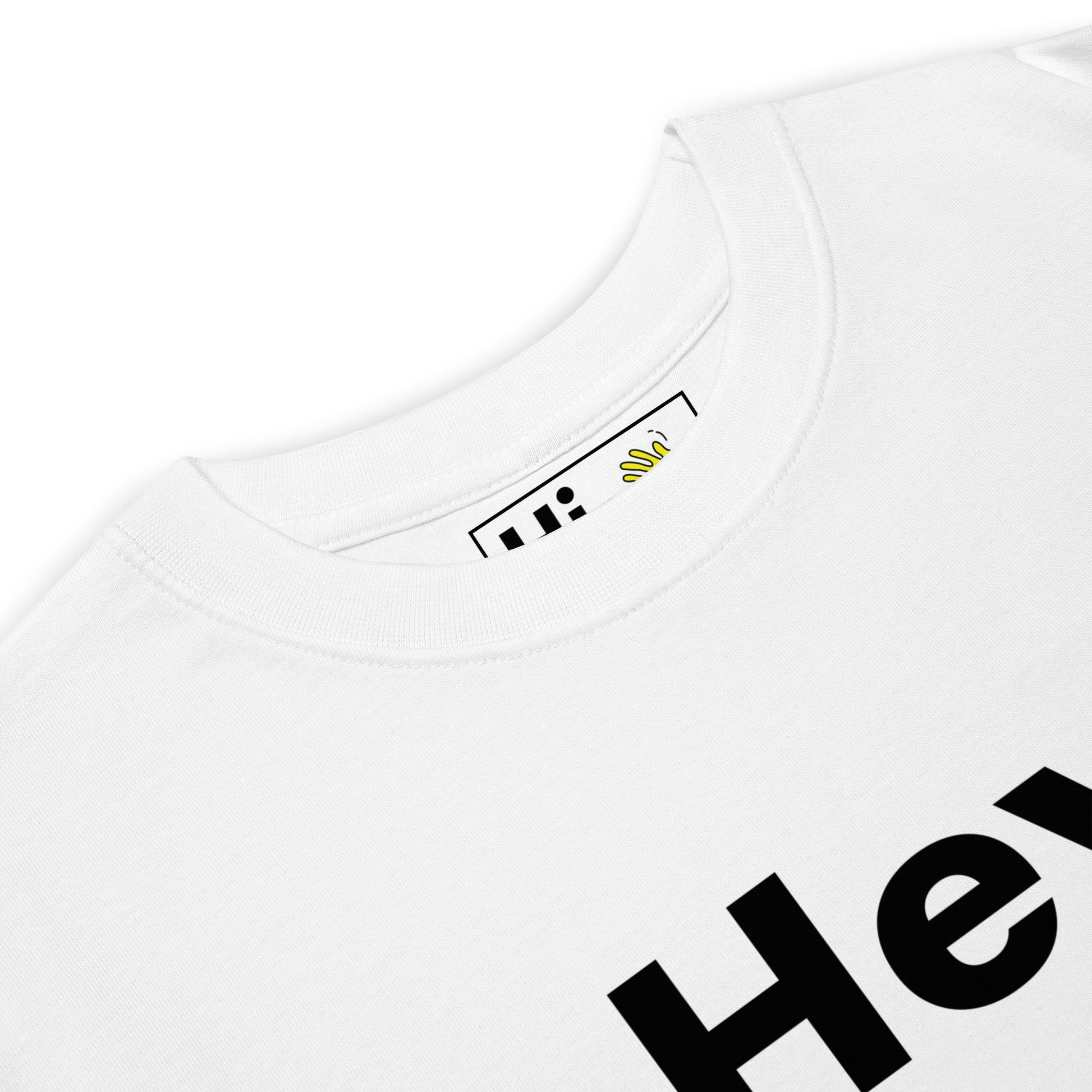 Hi Hey Friendly Greeting T shirt in white front detail