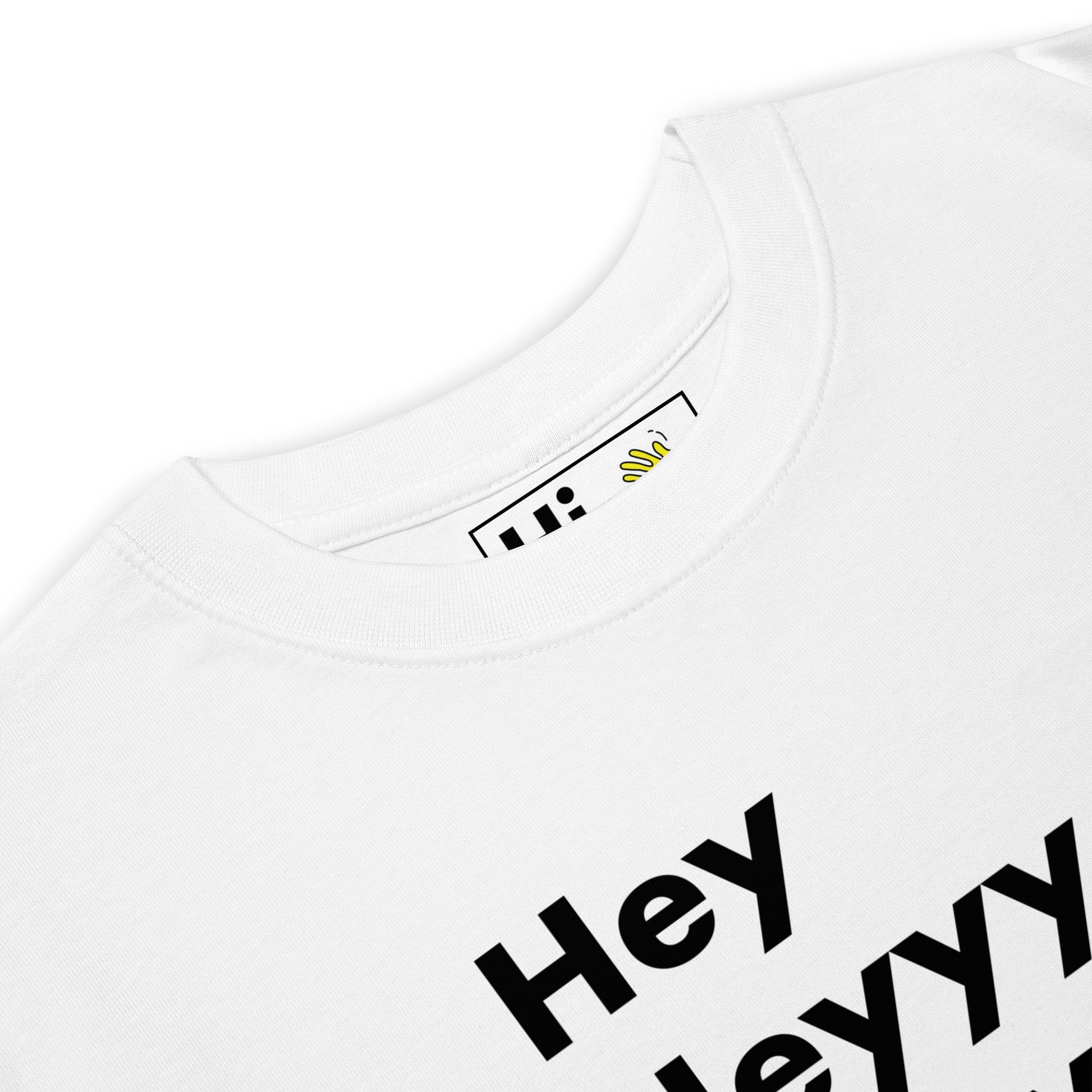 Hi Hey Heyyy Heyyyyy American Greeting T Shirt in white front detail