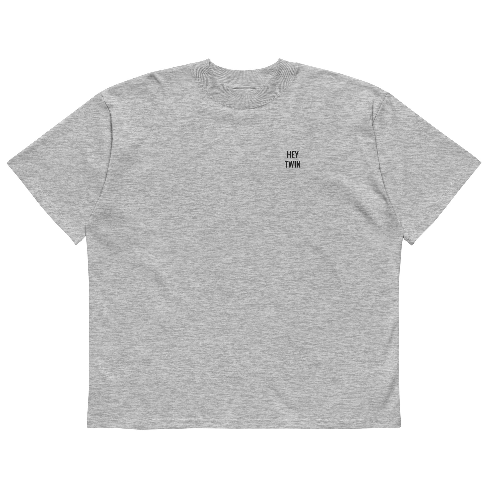 Hi Hey Twin oversize tee grey front flat