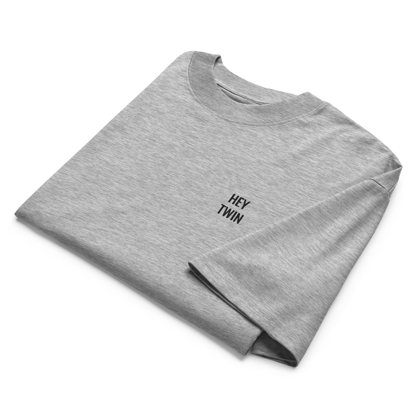 Hi Hey Twin oversize tee grey front fold detail