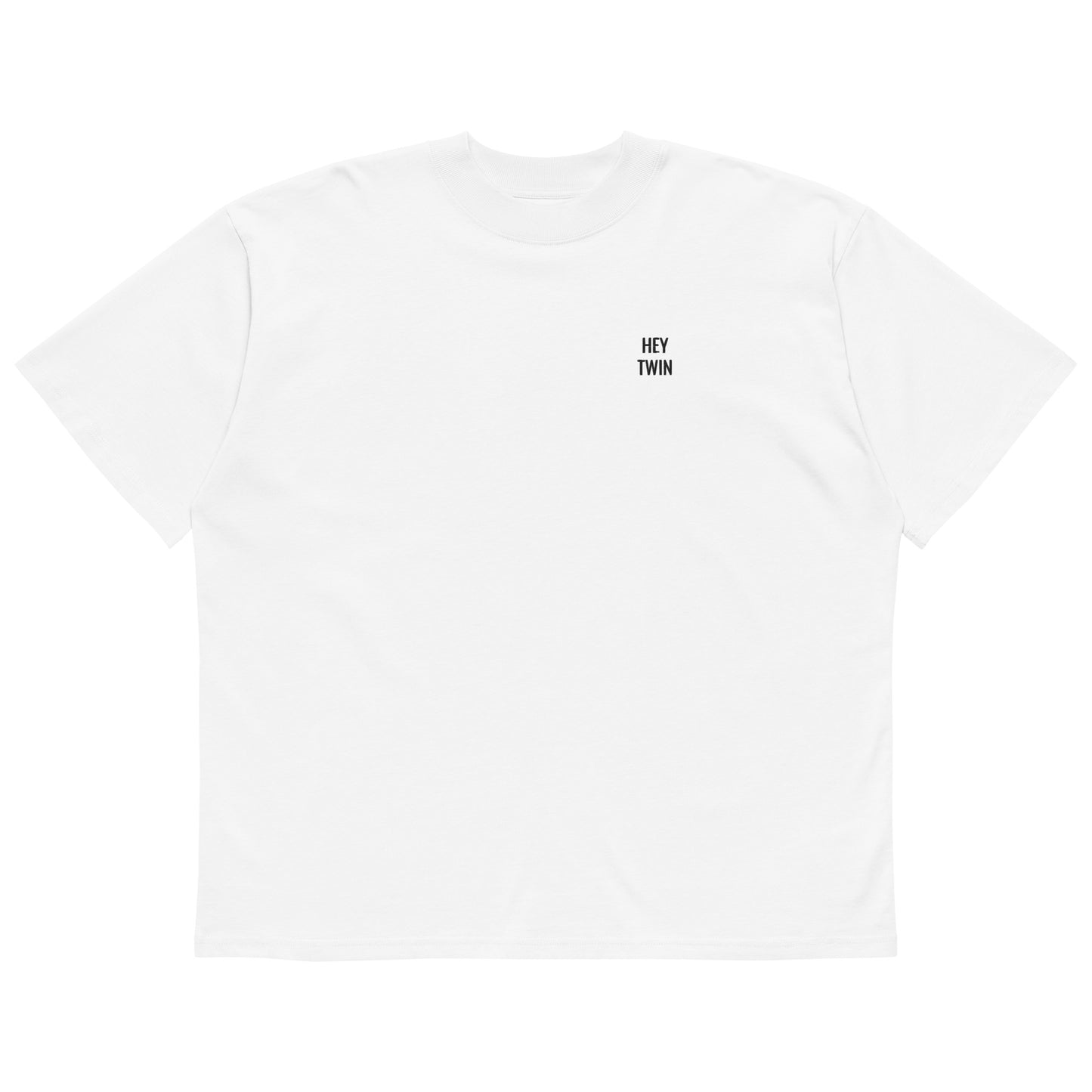 Hi Hey Twin oversize tee white front flat