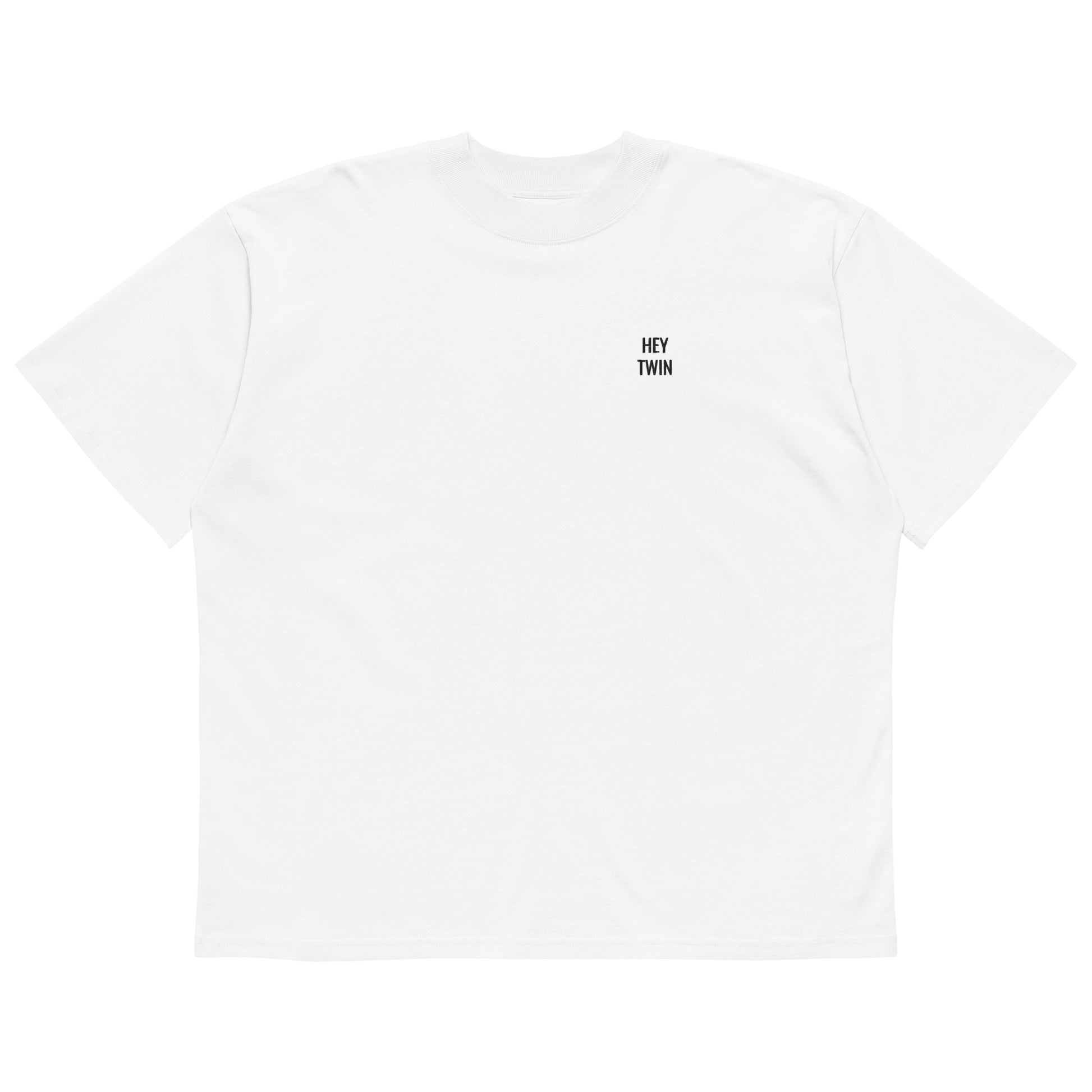 Hi Hey Twin oversize tee white front flat