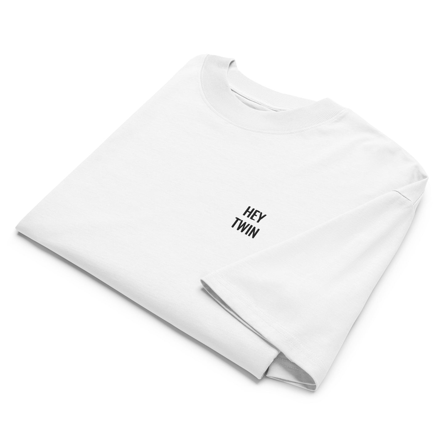 Hi Hey Twin oversize tee white front fold detail