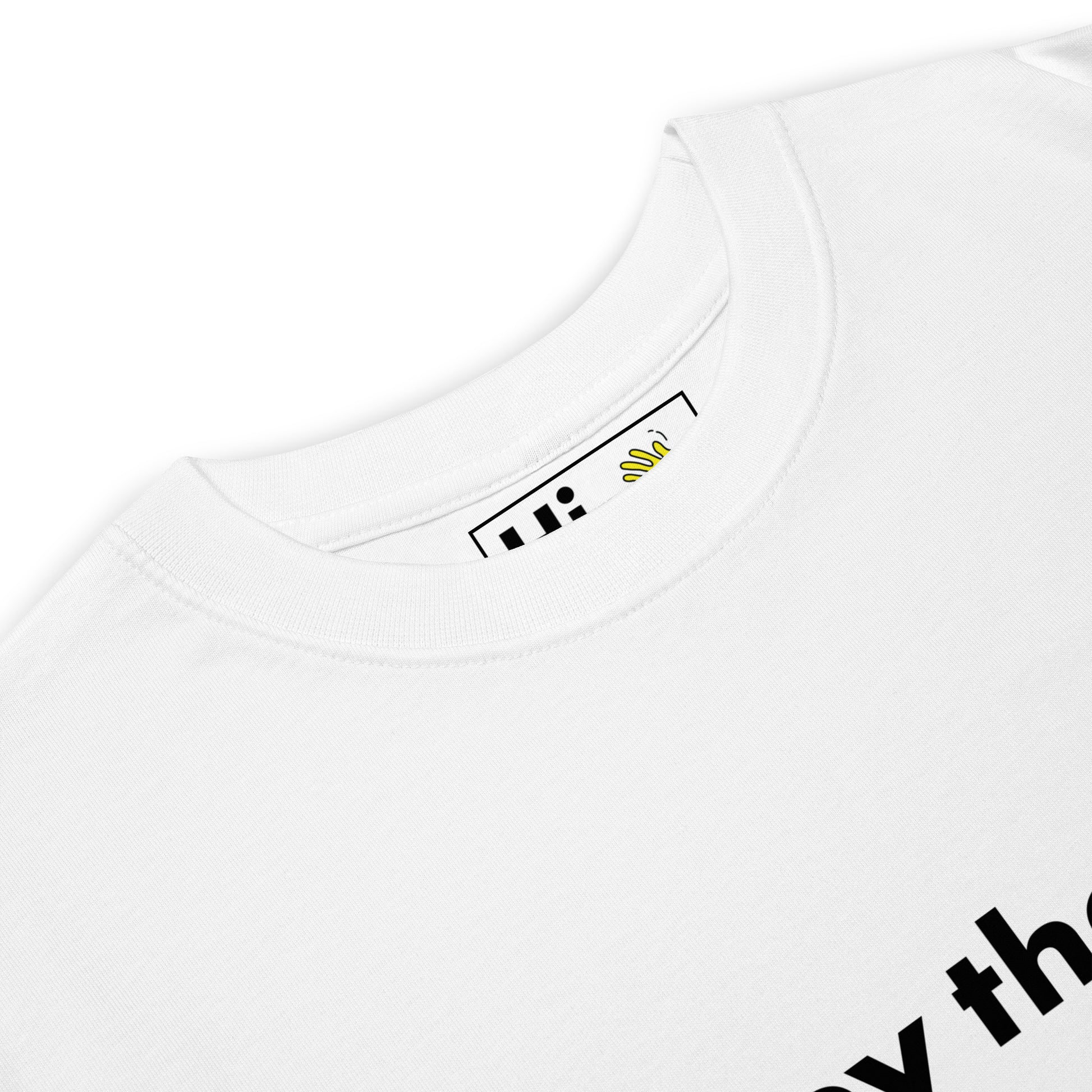Hi Hey there Friendly Greeting T shirt in white front detail