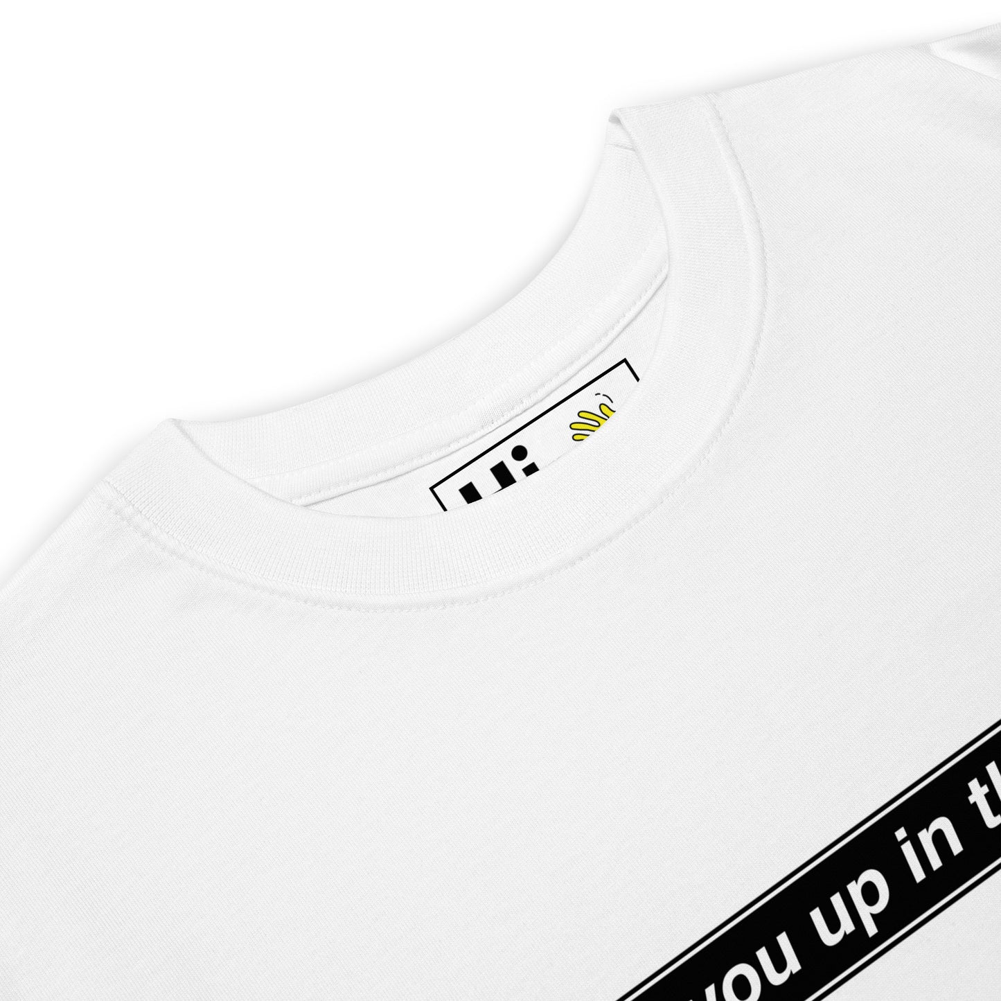 Hi Hey you up in the sky Oasis Live in 25 Greet Me At The Concert Decca Logo Tee Shirt in white front