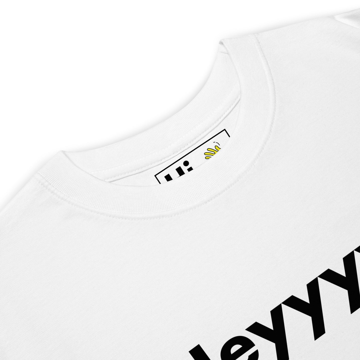 Hi Heyyyyy Greeting T shirt in white front detail