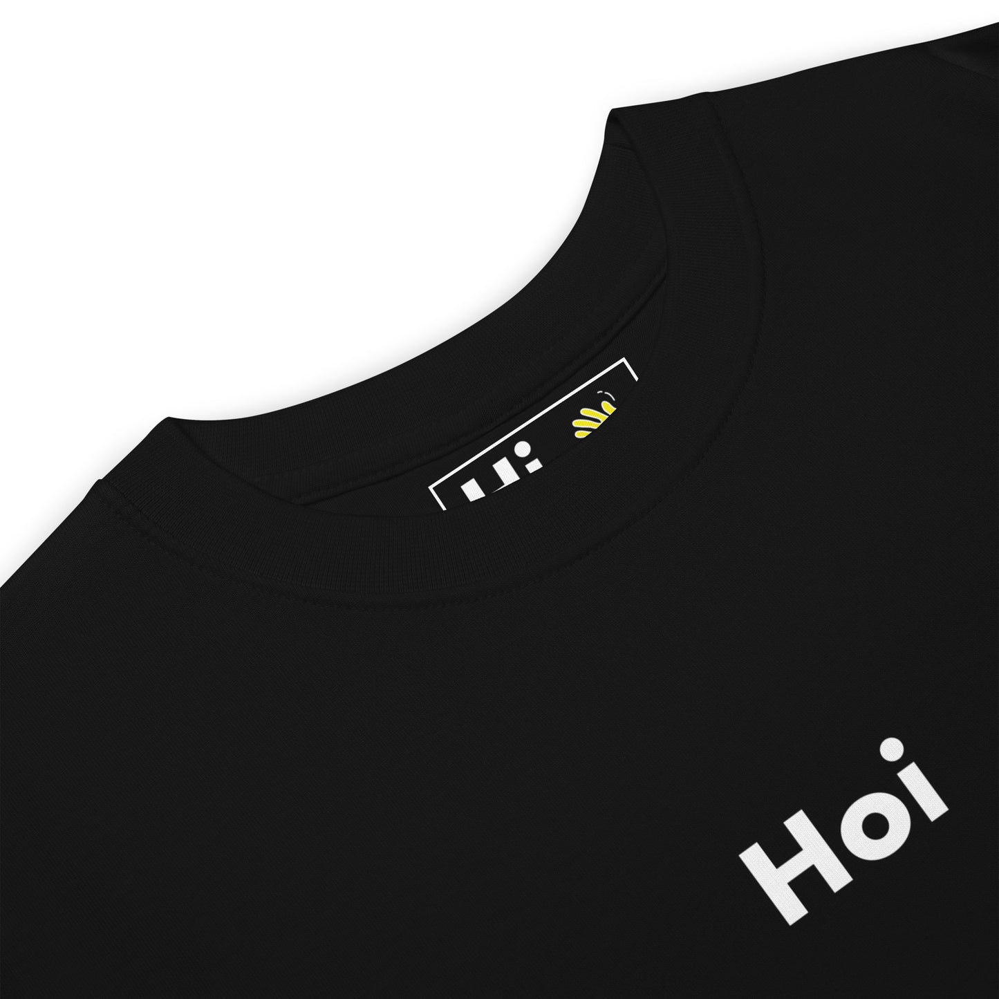 Hi Hoi Dutch Greet Tee in black front detail