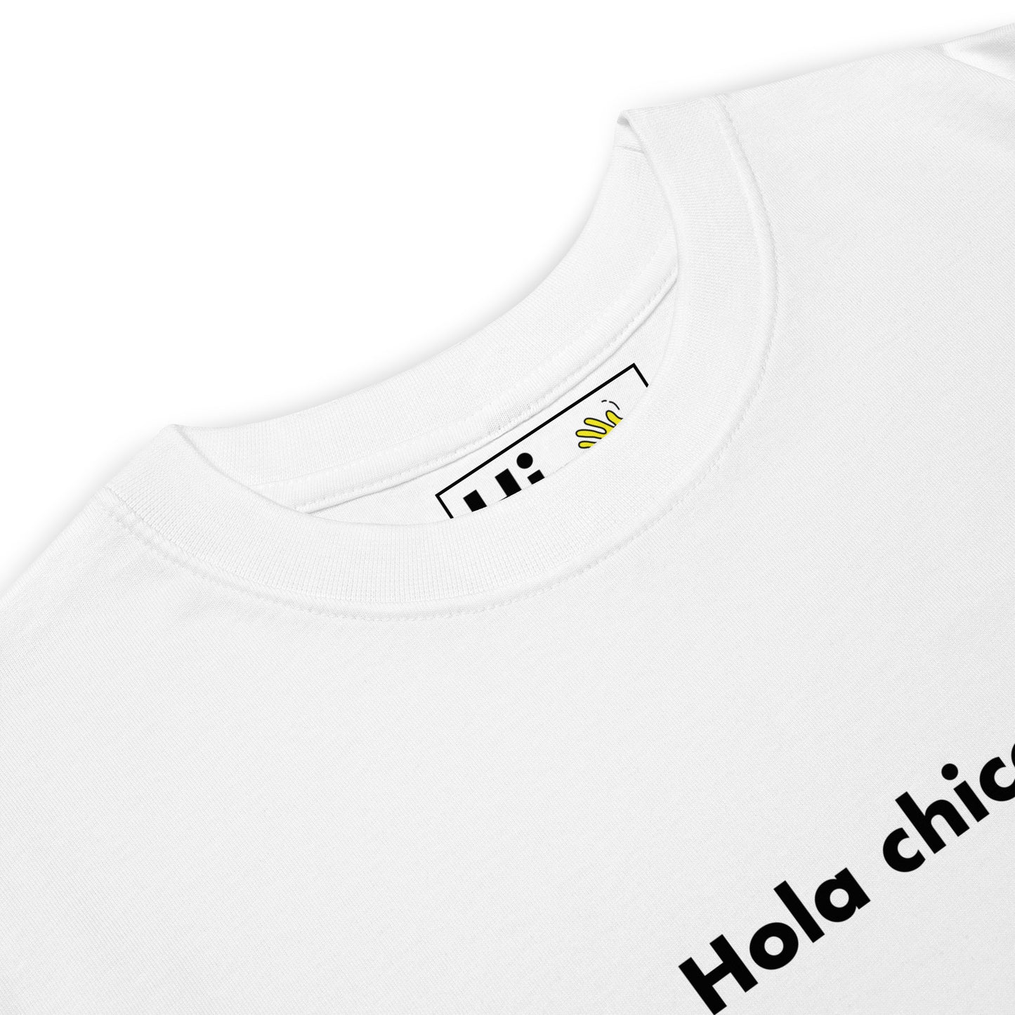 Hi Hola Chica Tee in white front detail