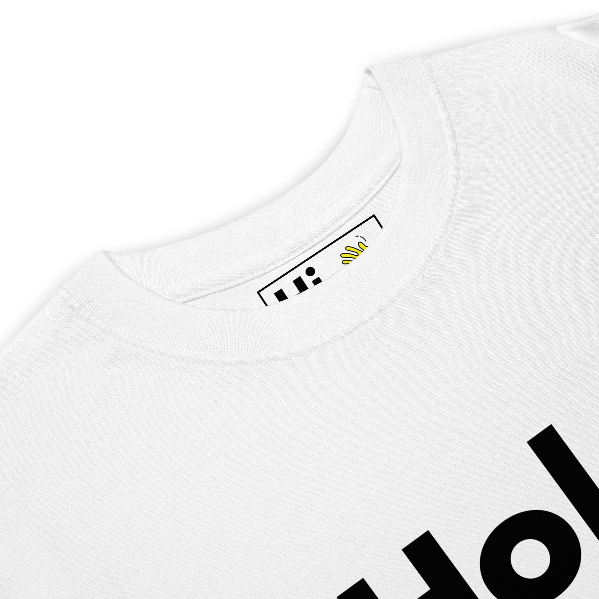 Hi Hola Spanish Greeting T shirt in white front detail
