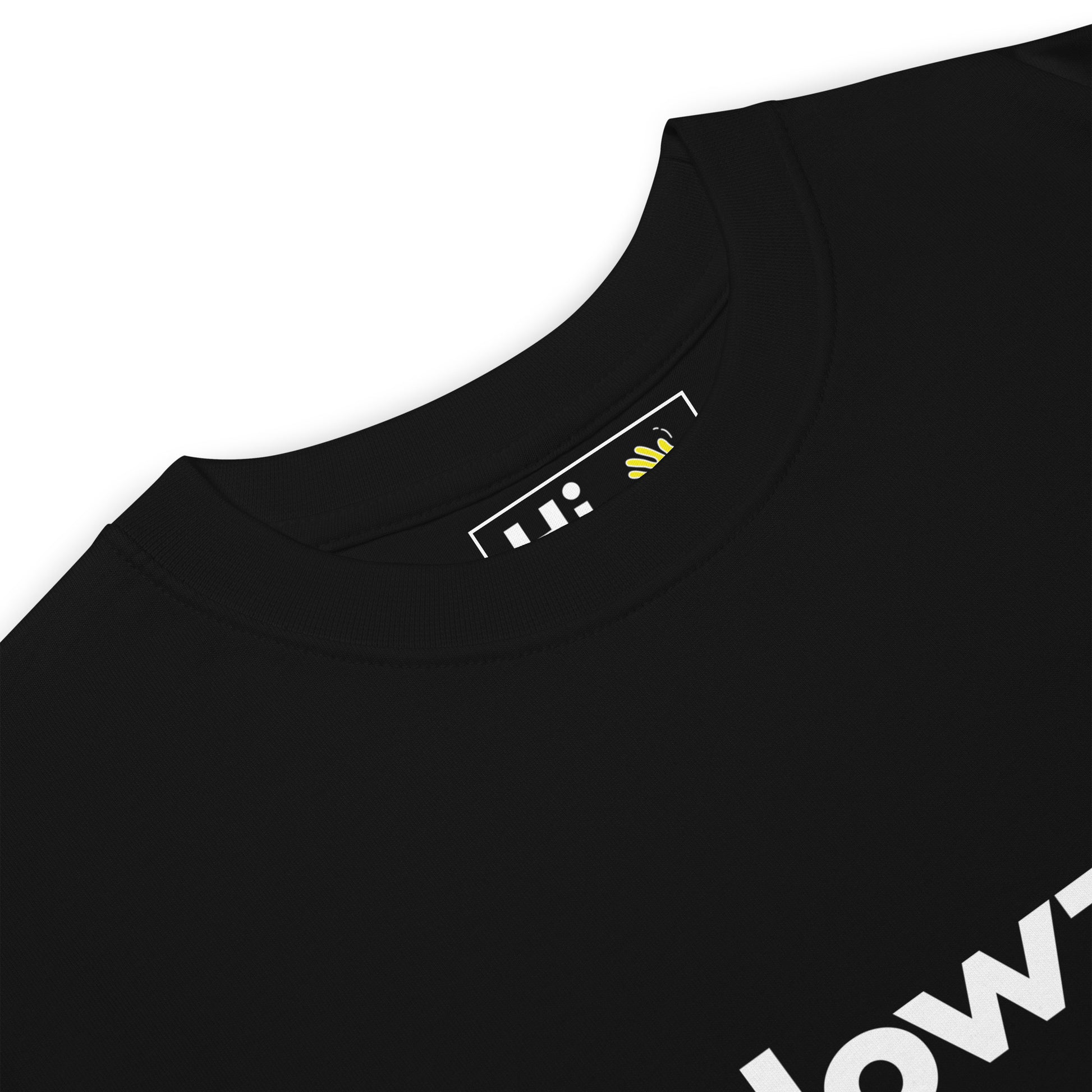 Hi Howzit South African Greeting T shirt in black front detail