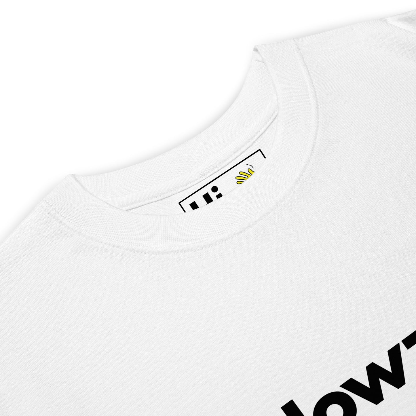 Hi Howzit South African Greeting T shirt in white front detail