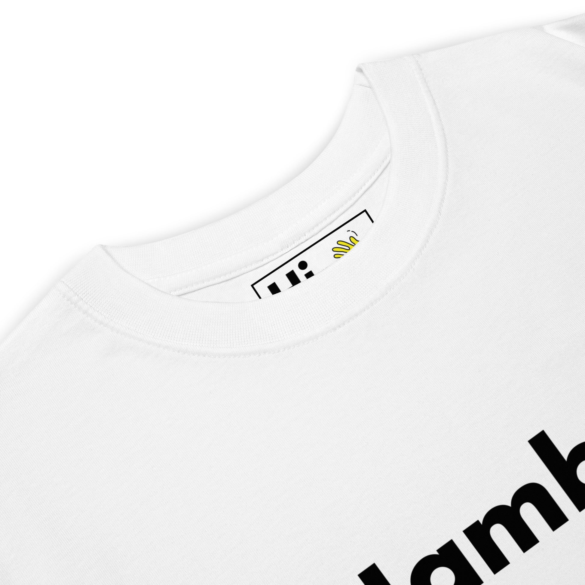 Hi Jambo Swahili African Greeting T shirt in white front detail