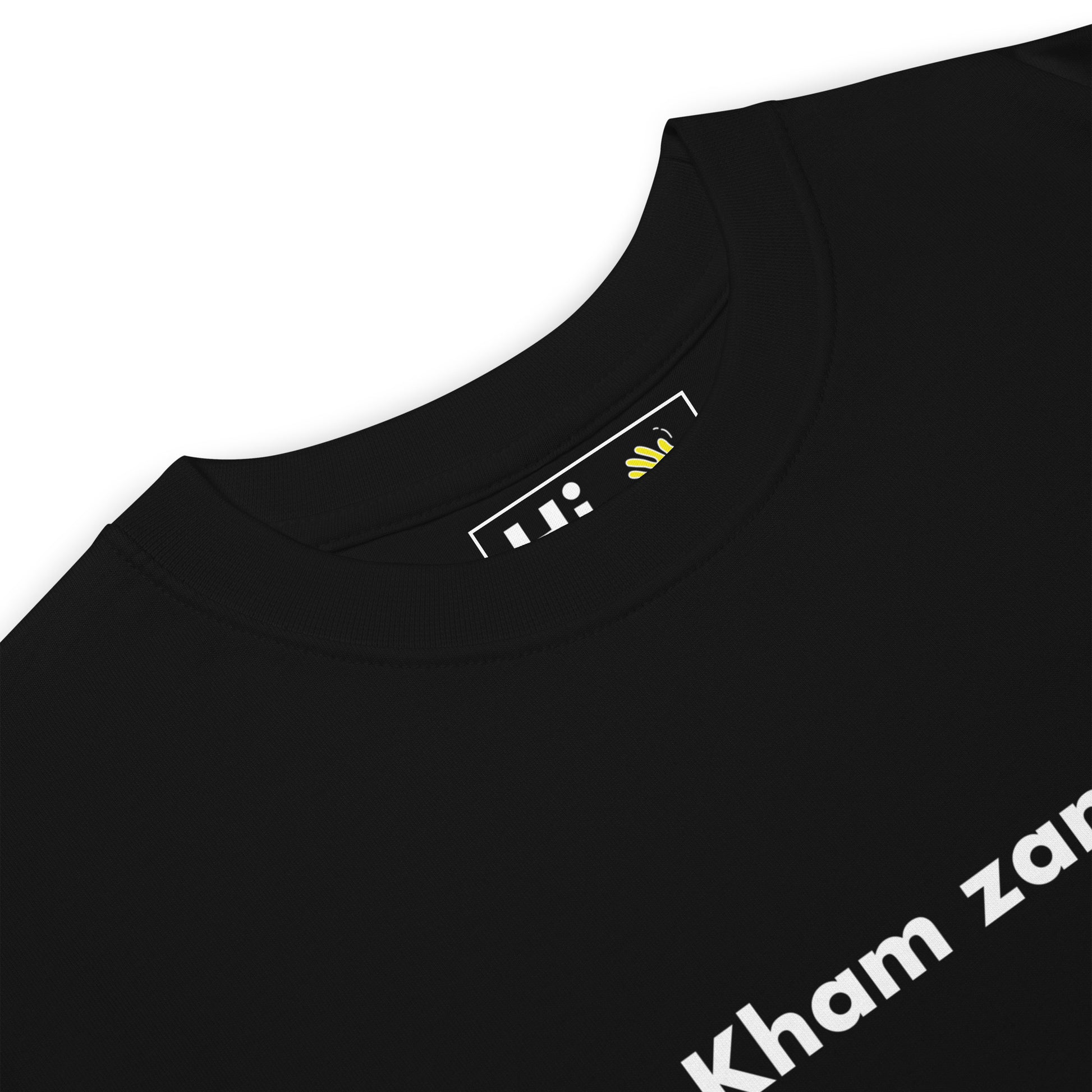 Hi Kham zang Tibetan Greet Tee in black detail