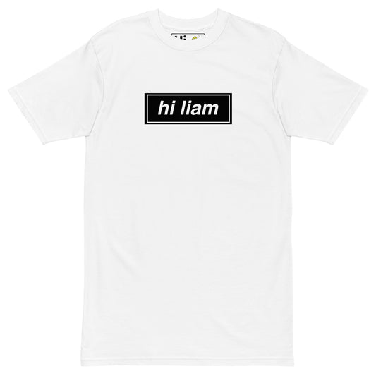 Hi Liam Oasis Band and Concert T shirt in white, Decca logo in celebration of Oasis Live in '25