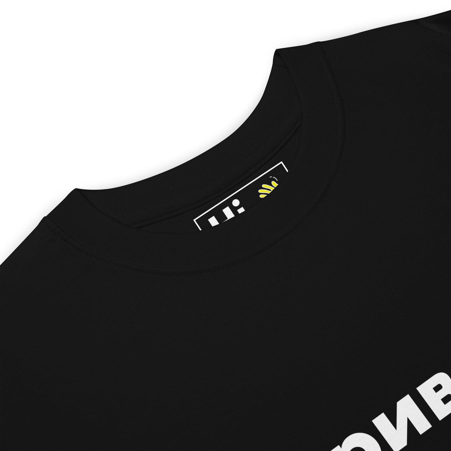 Hi привет Privet Russian Greeting T shirt in black front detail