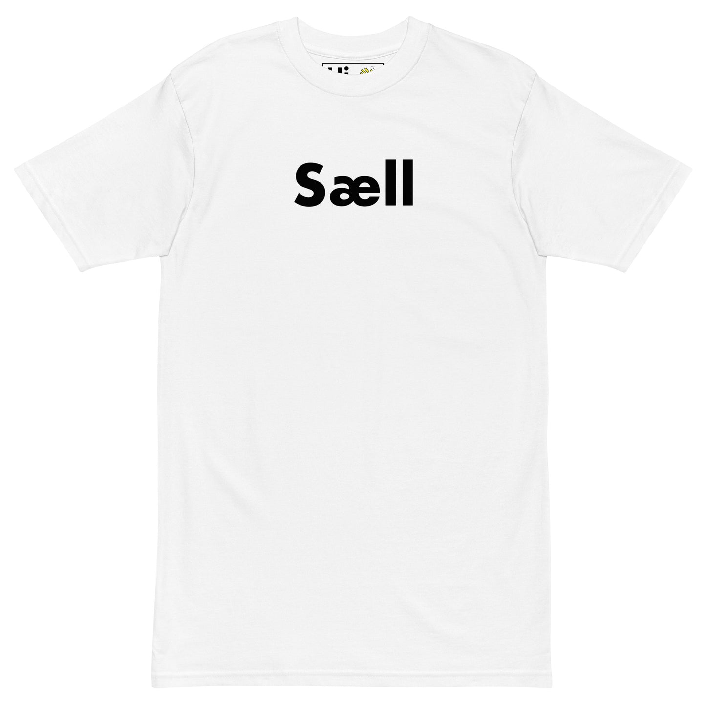 Hi Sæll Icelandic Greeting T shirt in white front