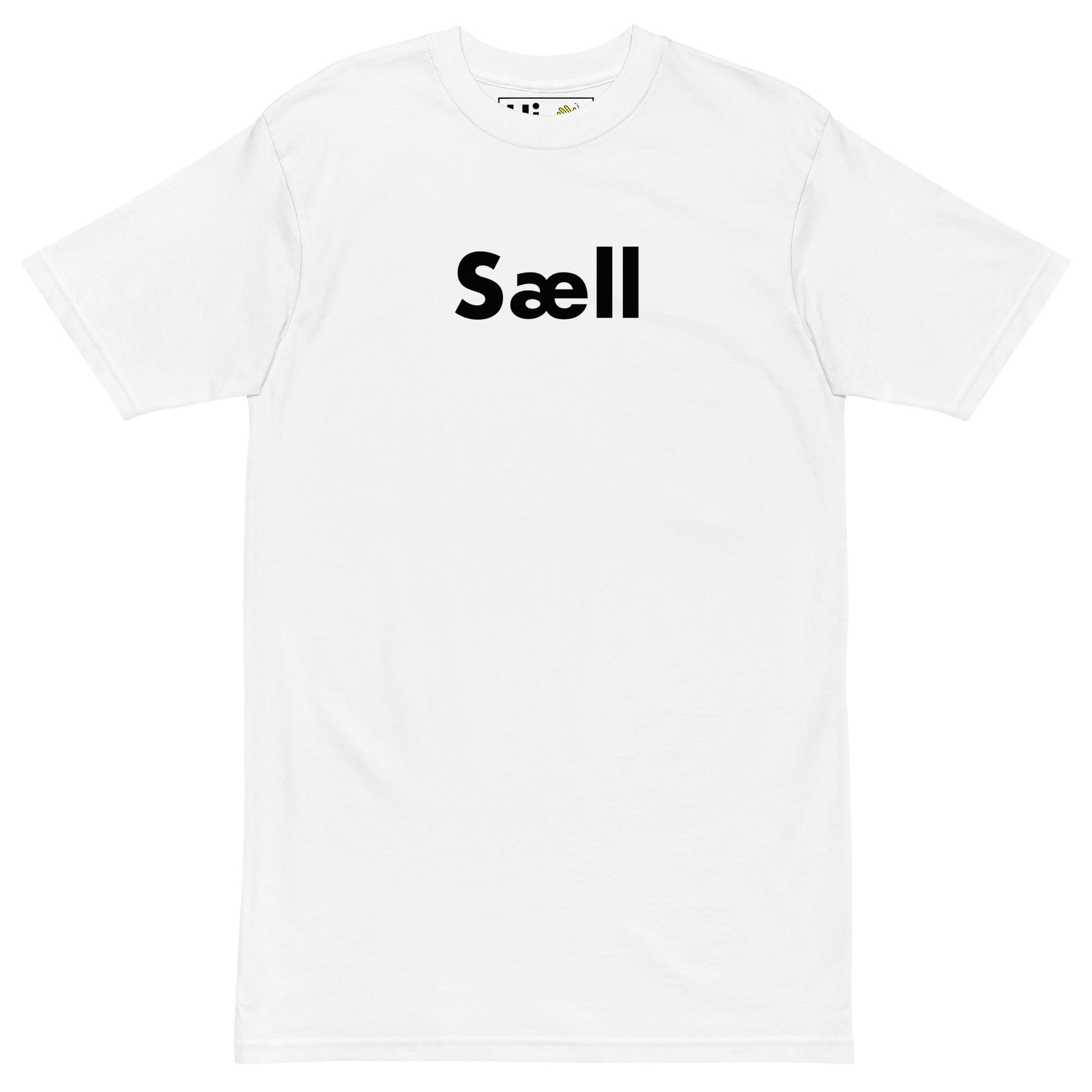 Hi Sæll Icelandic Greeting T shirt in white front