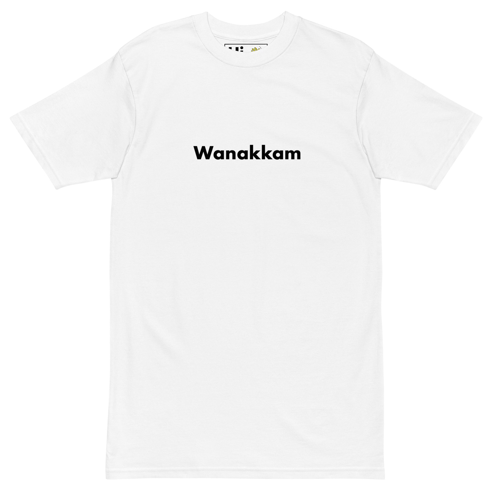 Hi Wanakkam Sri Lankan Greeting T Shirt in white, front