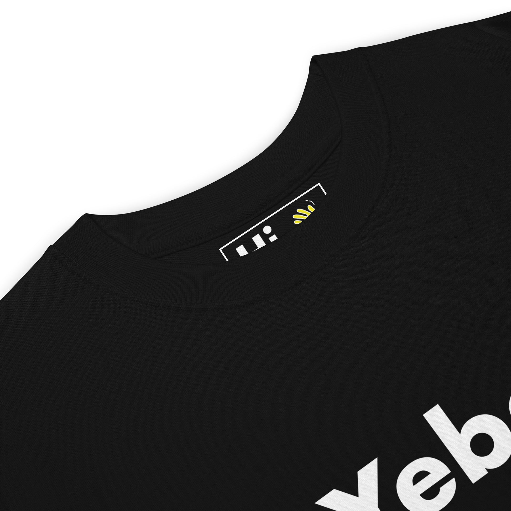 Hi Yebo South African Greeting T shirt from Happy interactions in black, front detail