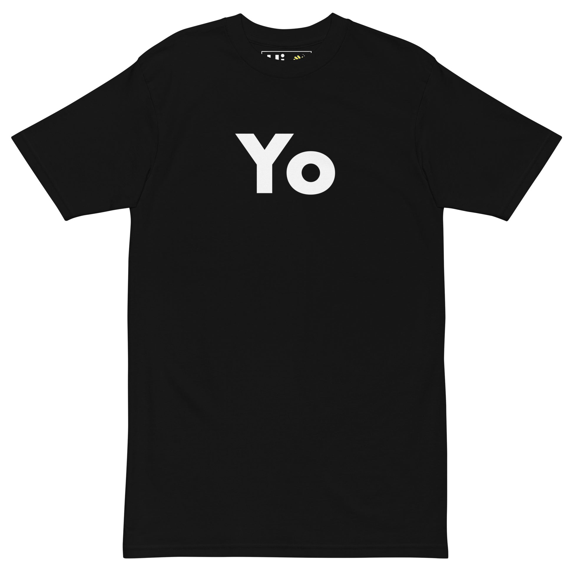 Hi Yo New York Brooklyn Greeting T Shirt in black, front