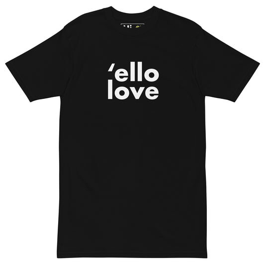 Hi ello love British Friendly Greeting T shirt in black