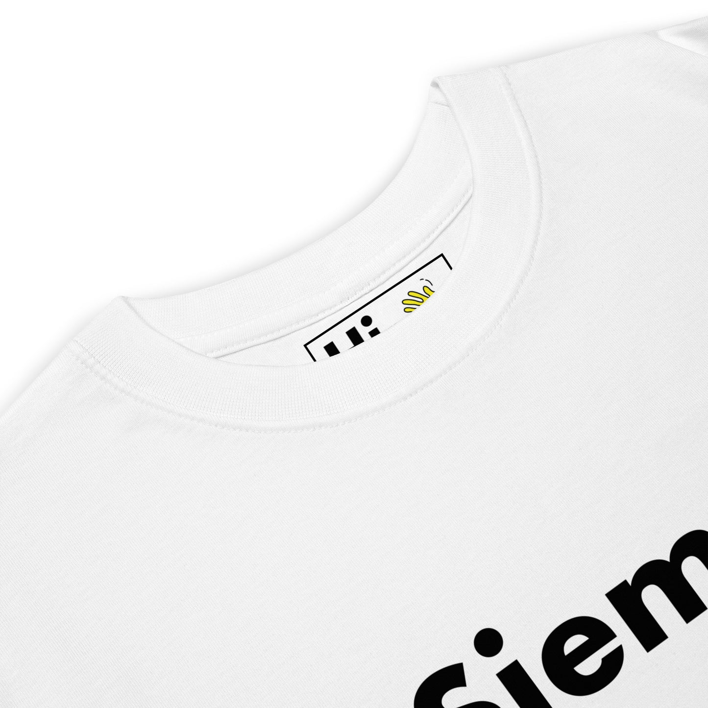Hi in Polish Siema Greeting T shirt in white front detail