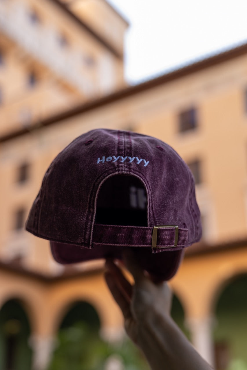 Hi Heyyyyy Vintage Hat in maroon, at the Biltmore in Coral Gables, Florida